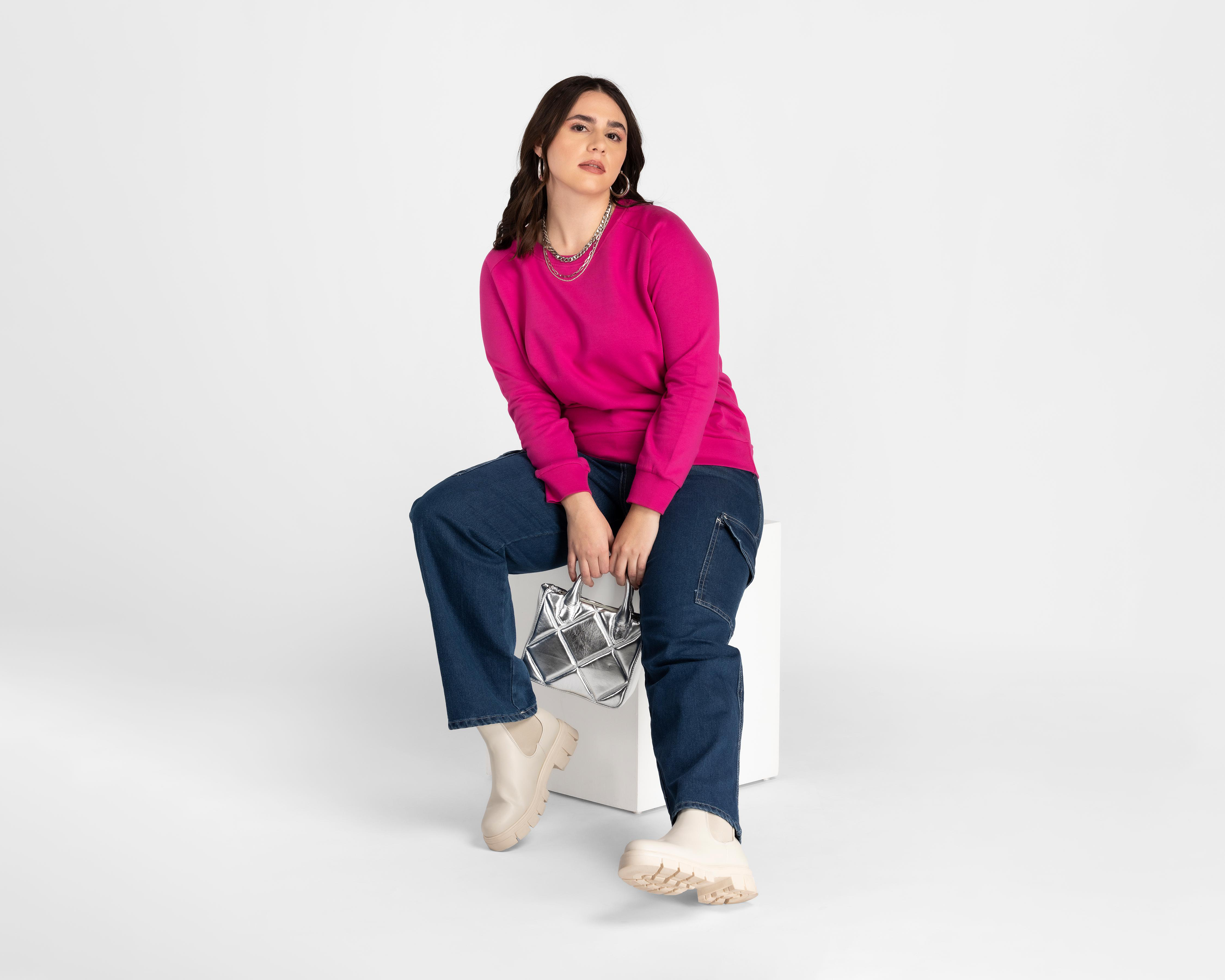 Foto 5 | Sudadera Refill de Algodón Rosa