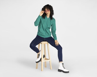 Foto 2 | Sudadera Refill Verde con Capucha