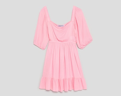Foto 1 | Vestido Casual Refill Rosa Manga 3/4 Corto para Mujer