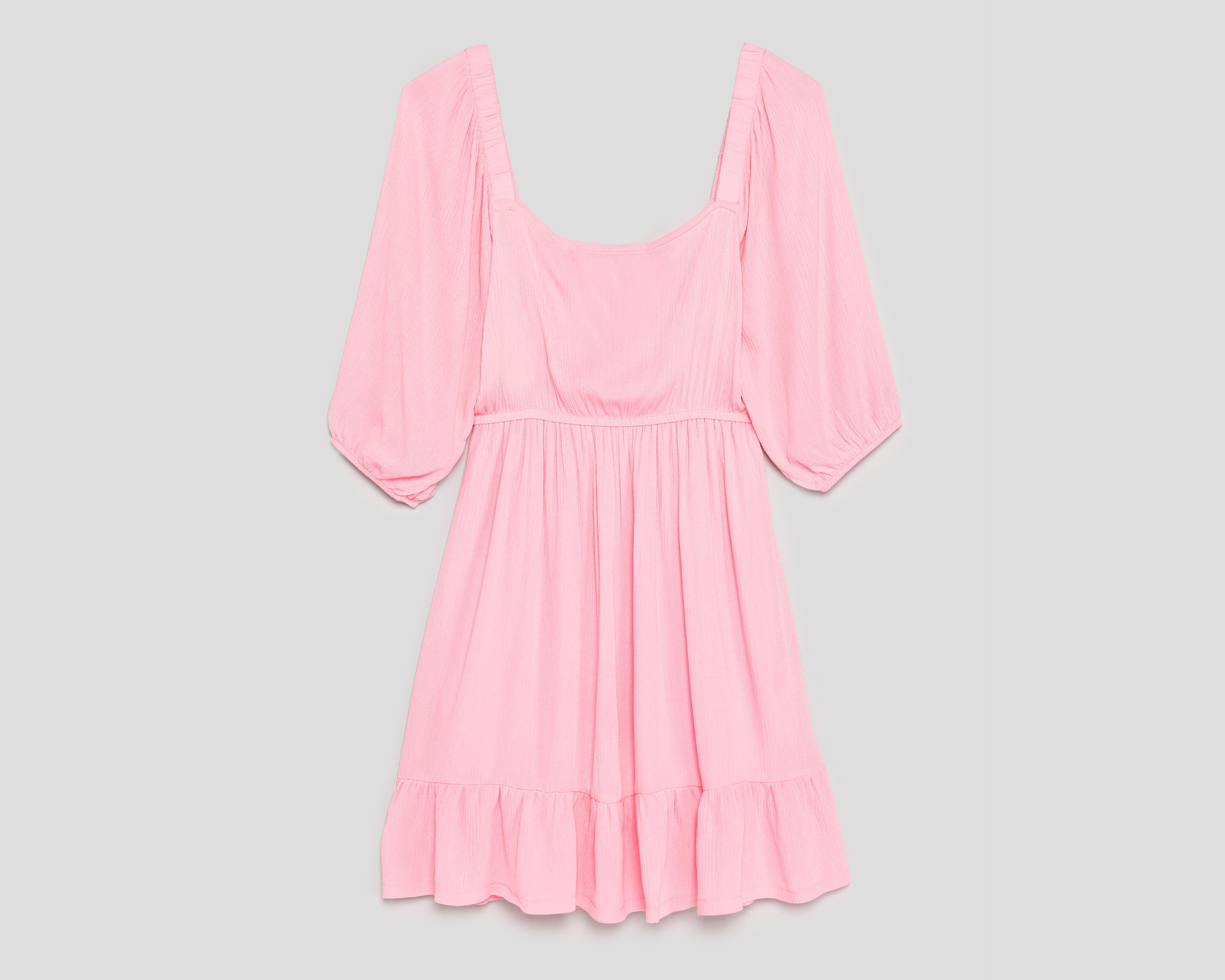 Foto 3 pulgar | Vestido Casual Refill Rosa Manga 3/4 Corto para Mujer