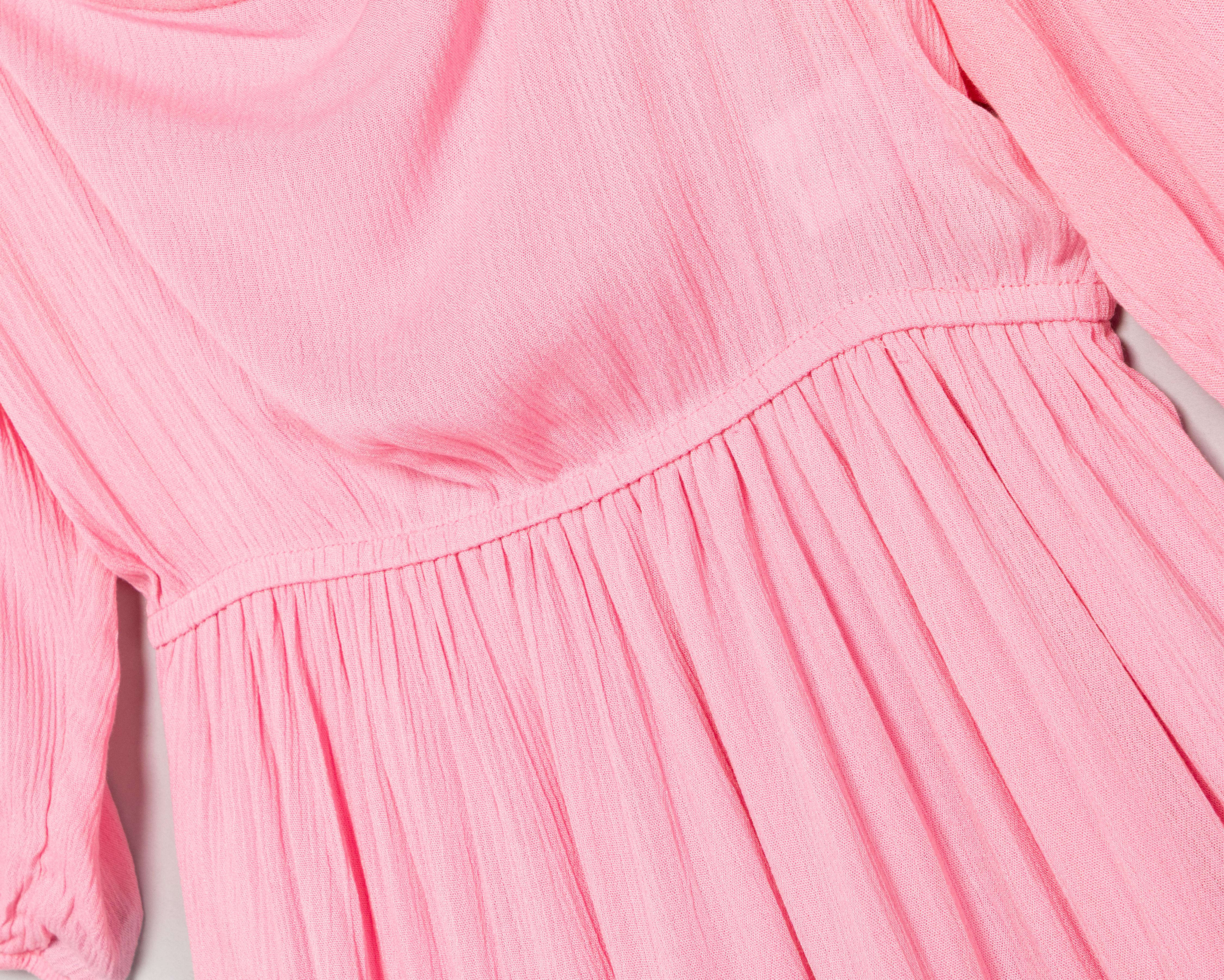 Foto 4 pulgar | Vestido Casual Refill Rosa Manga 3/4 Corto para Mujer