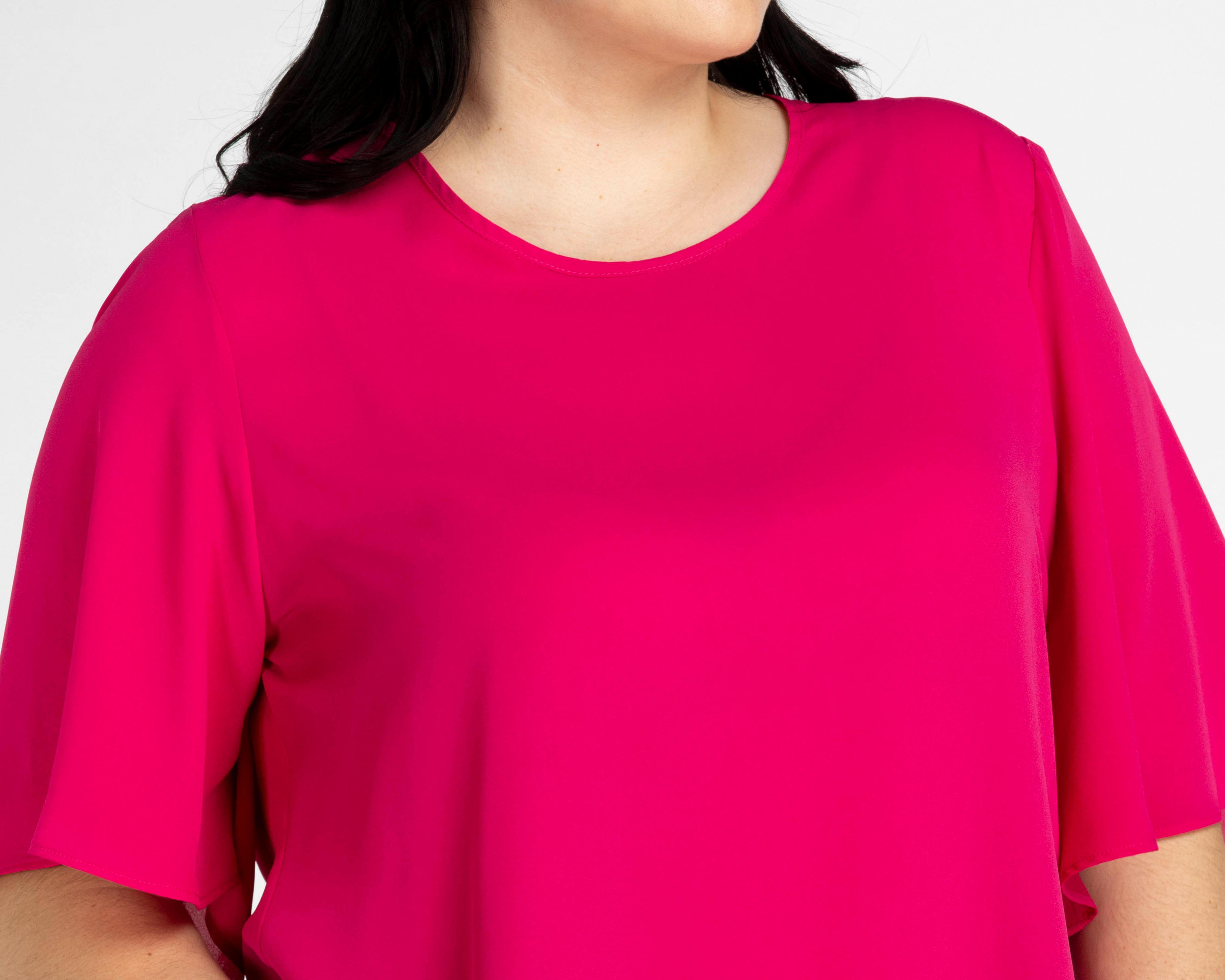Foto 5 pulgar | Blusa Lady Sun Rosa Manga Mariposa y Collar