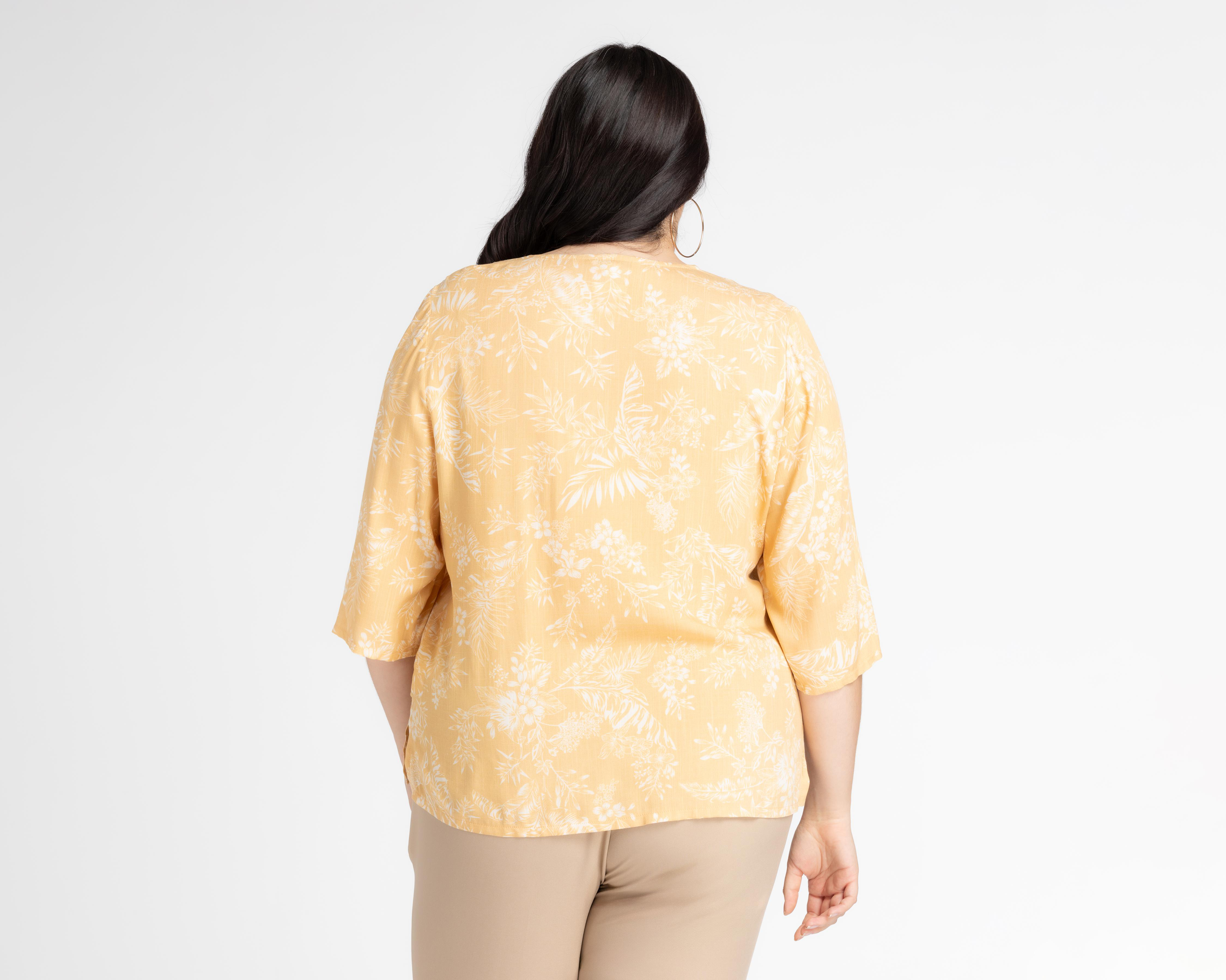 Foto 4 pulgar | Blusa Lady Sun Manga 3/4 con Estampado Floral