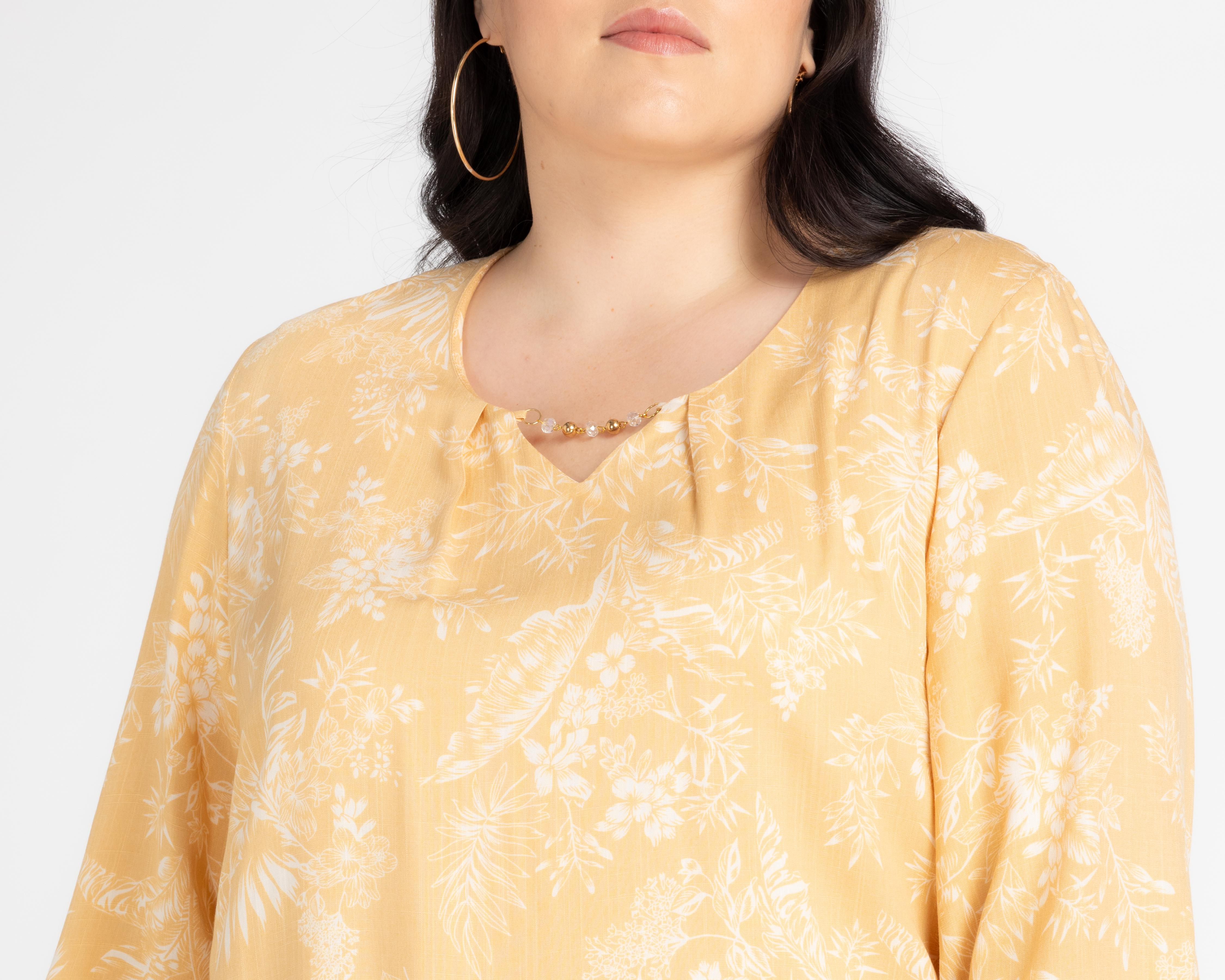 Foto 5 pulgar | Blusa Lady Sun Manga 3/4 con Estampado Floral