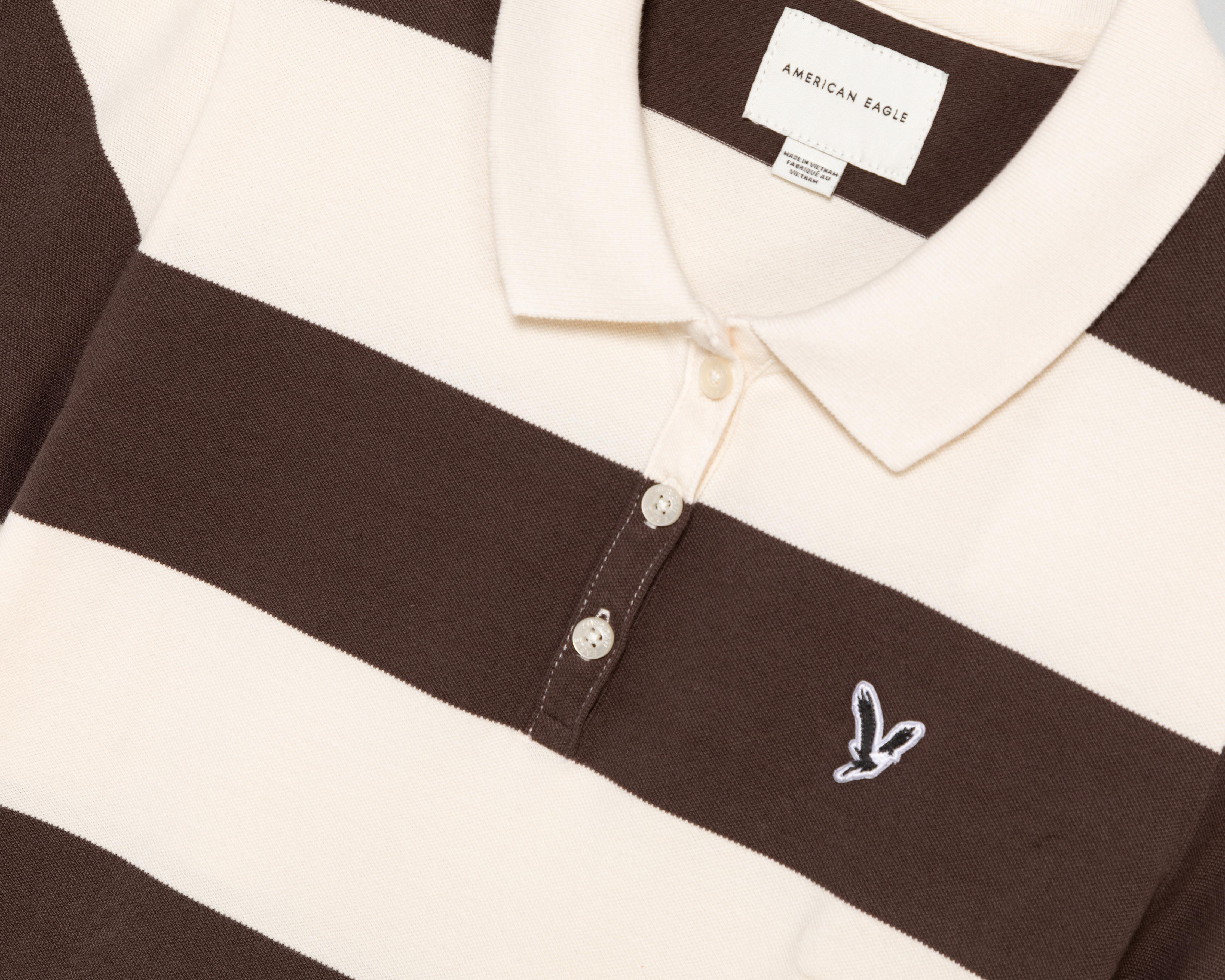 Foto 4 pulgar | Playera Polo American Eagle Café para Mujer
