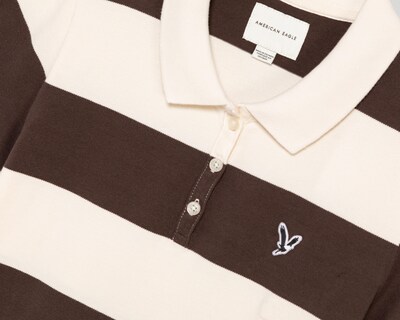 Foto 3 | Playera Polo American Eagle Café para Mujer