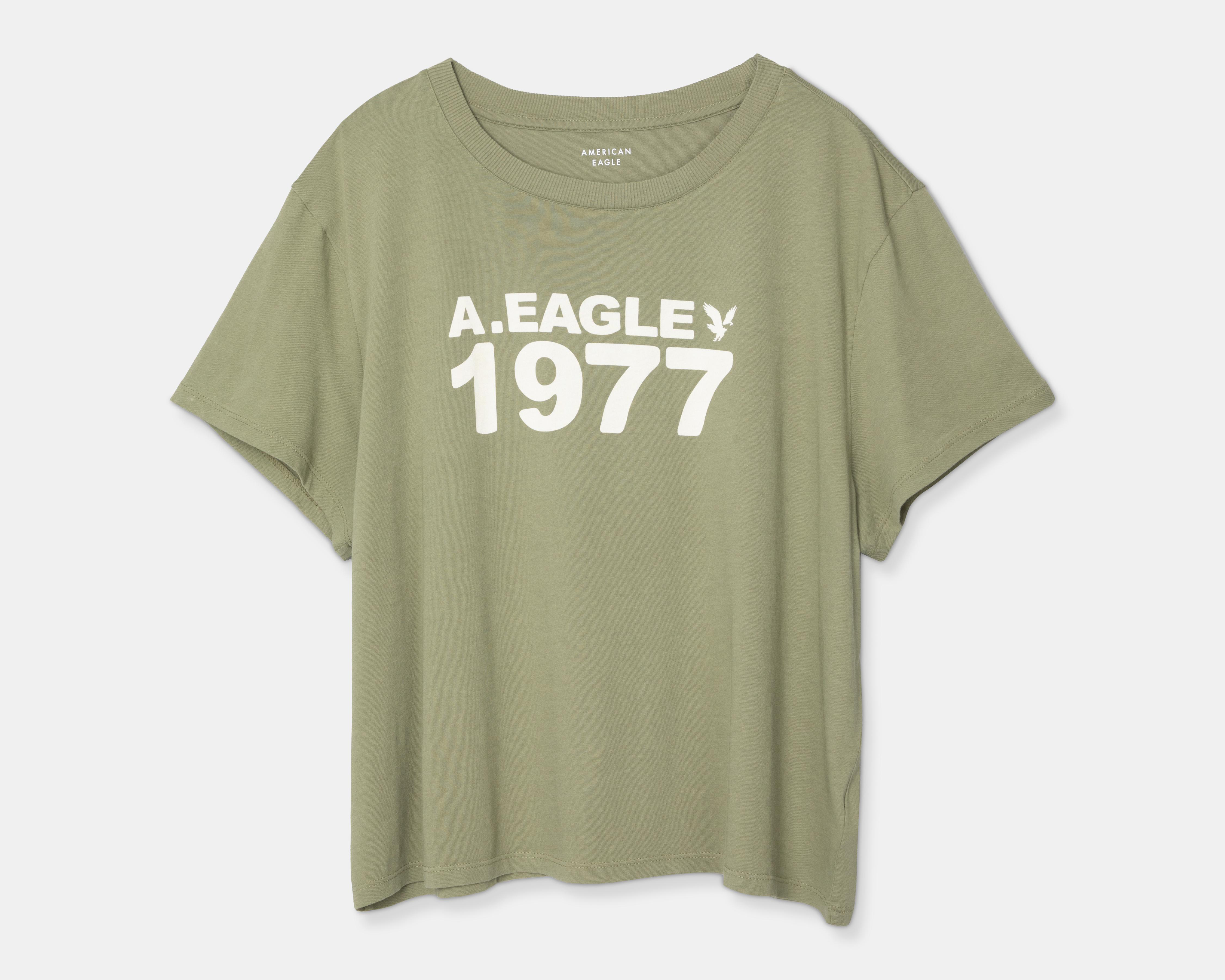 Foto 2 pulgar | Playera American Eagle Manga Corta con Estampado