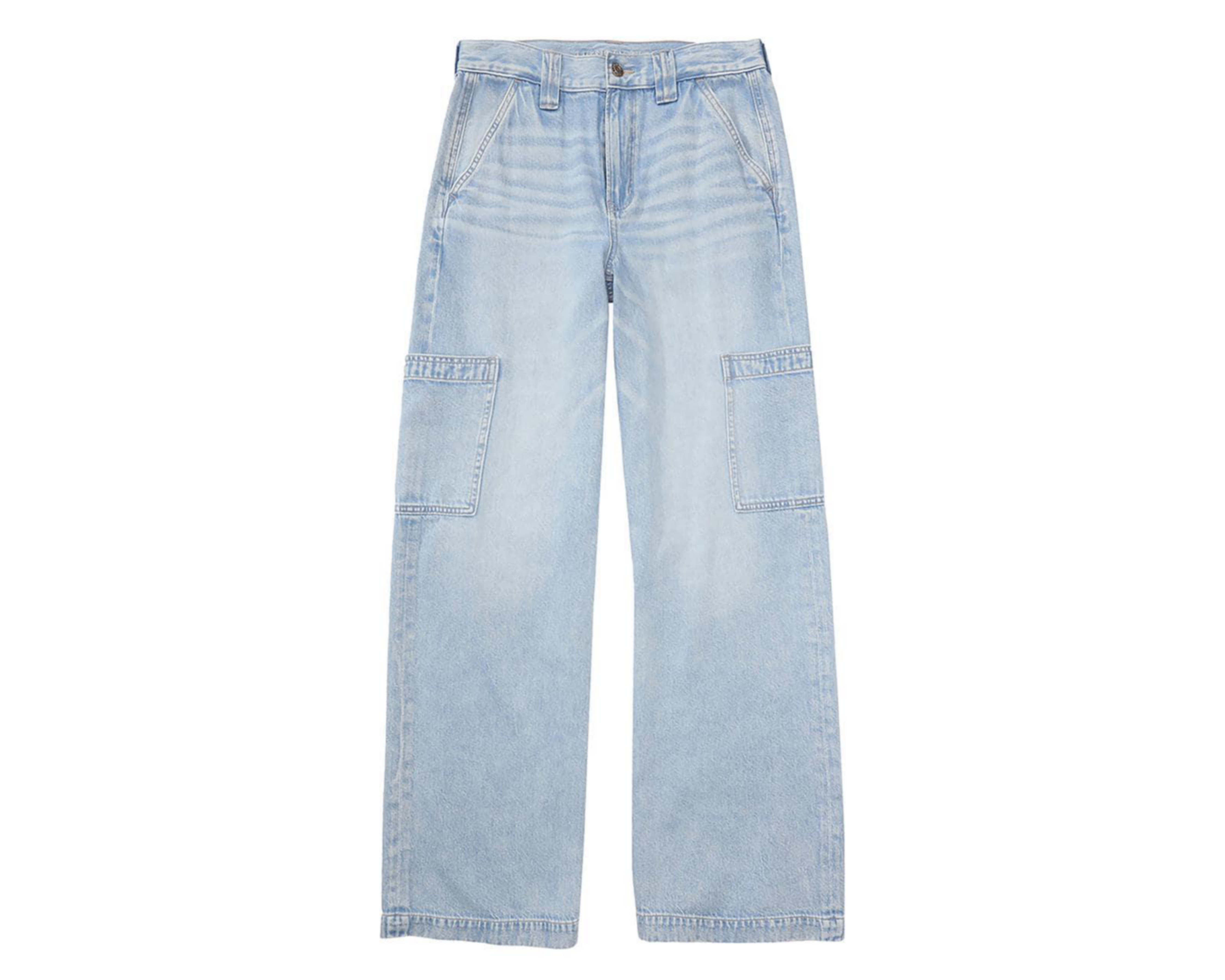 Foto 4 pulgar | Jeans American Eagle Super High-Waisted Baggy Wide-Leg Deslavados