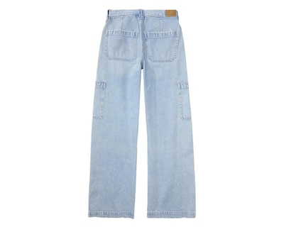 Foto 4 | Jeans American Eagle Super High-Waisted Baggy Wide-Leg Deslavados