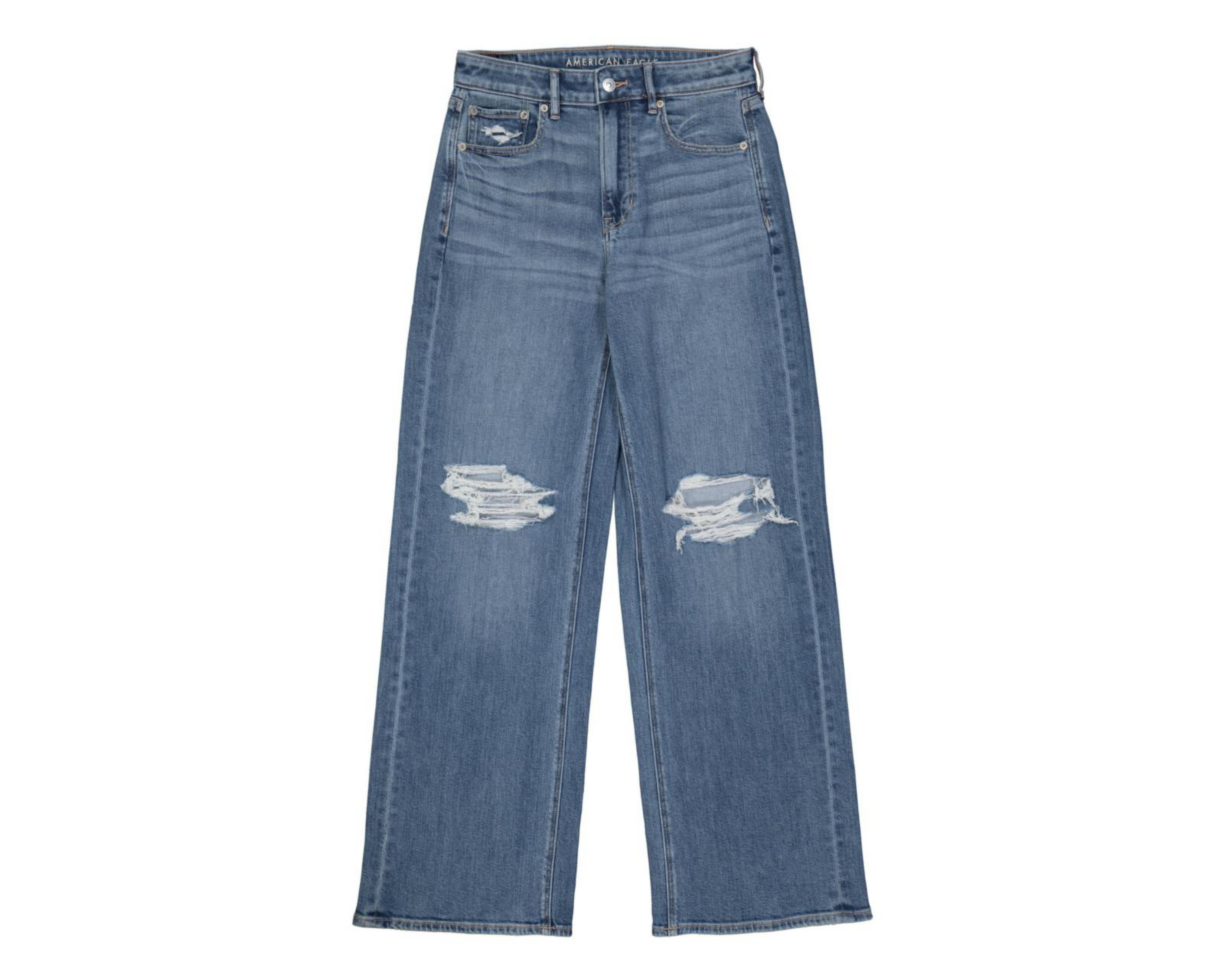 Jeans American Eagle Super High-Waisted Baggy Wide-Leg con Destruccioness