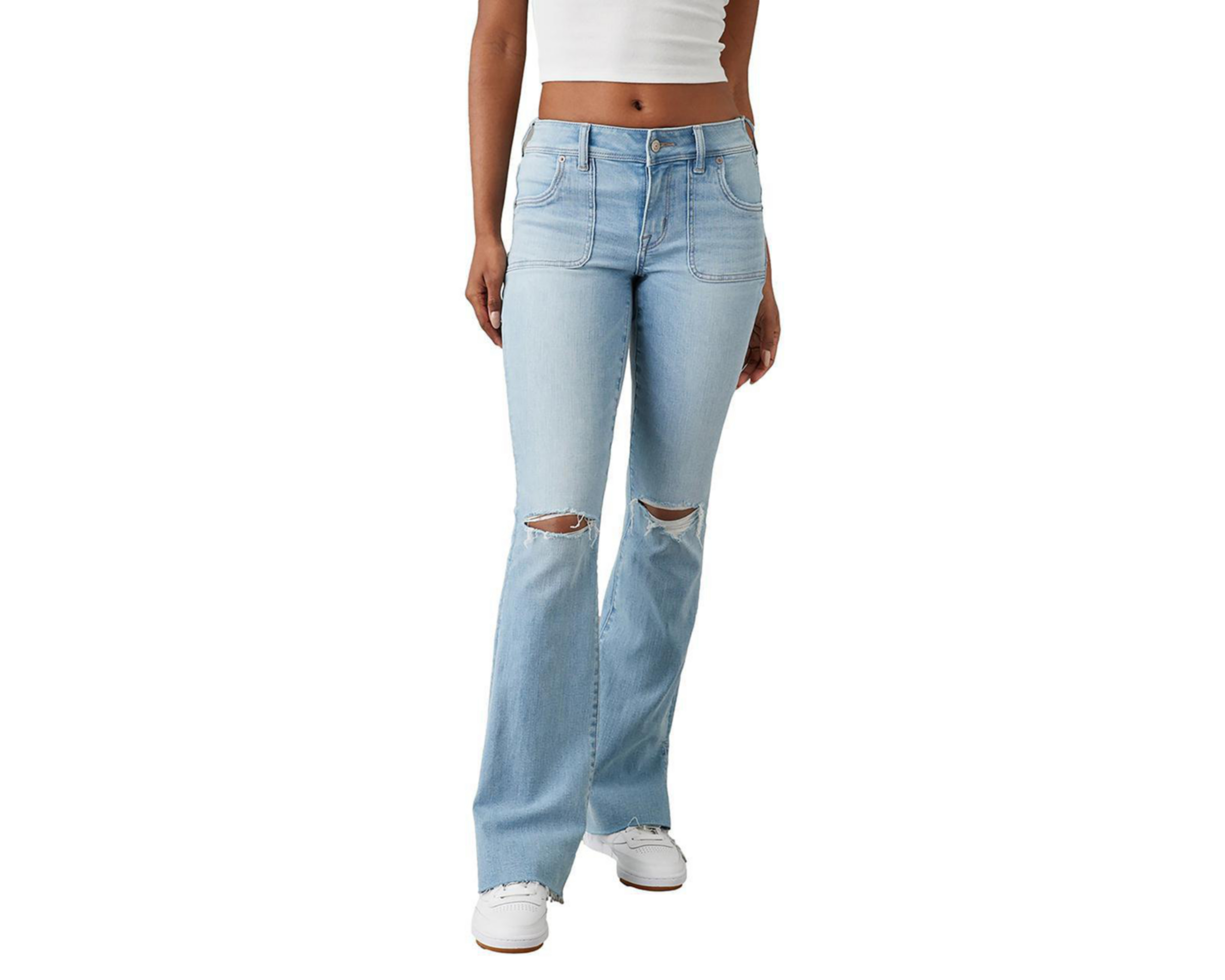 Foto 2 pulgar | Jeans American Eagle Kick Bootcut Fit con Destrucciones