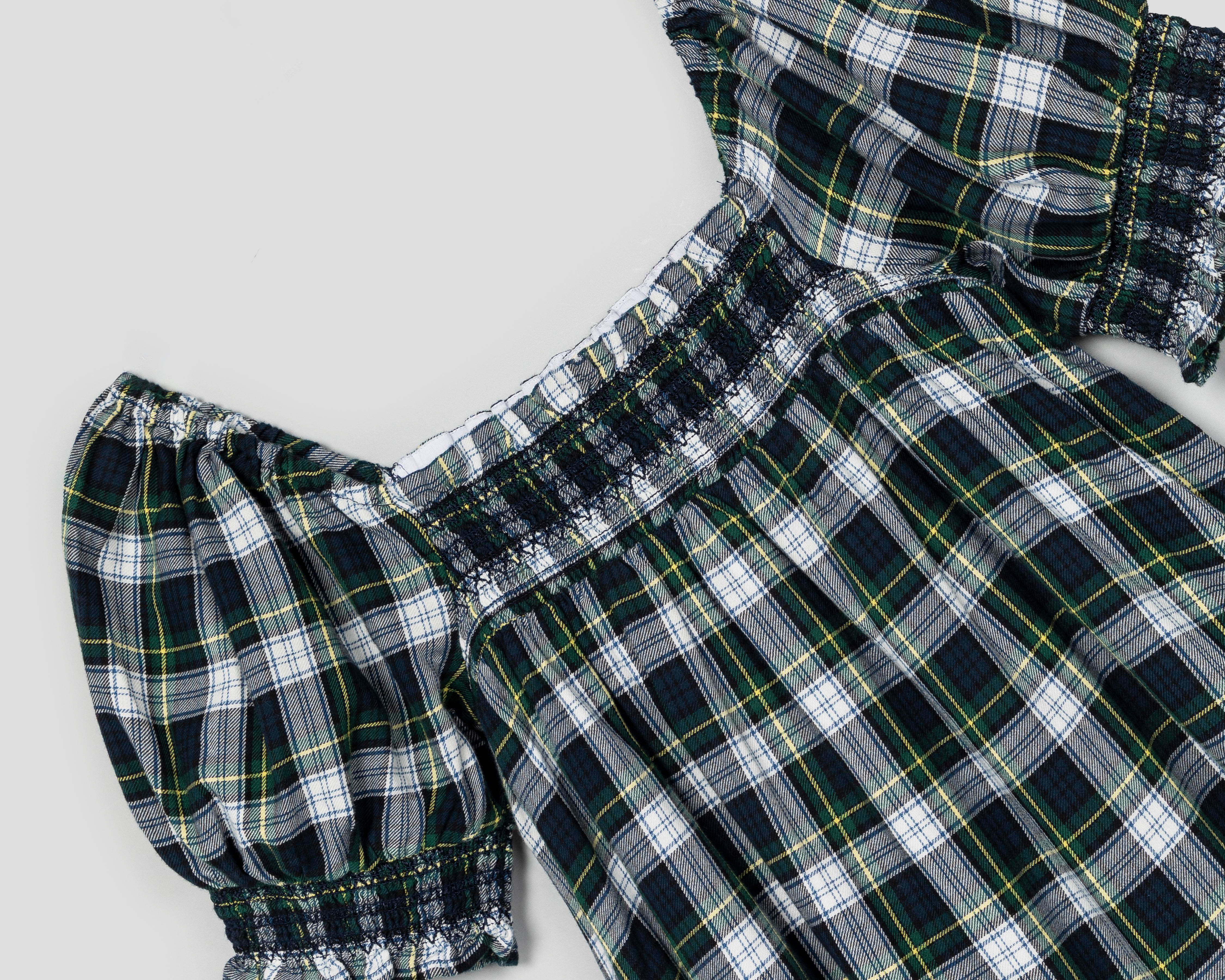 Foto 4 pulgar | Vestido Casual American Eagle Corto Azul Marino a Cuadros para Mujer