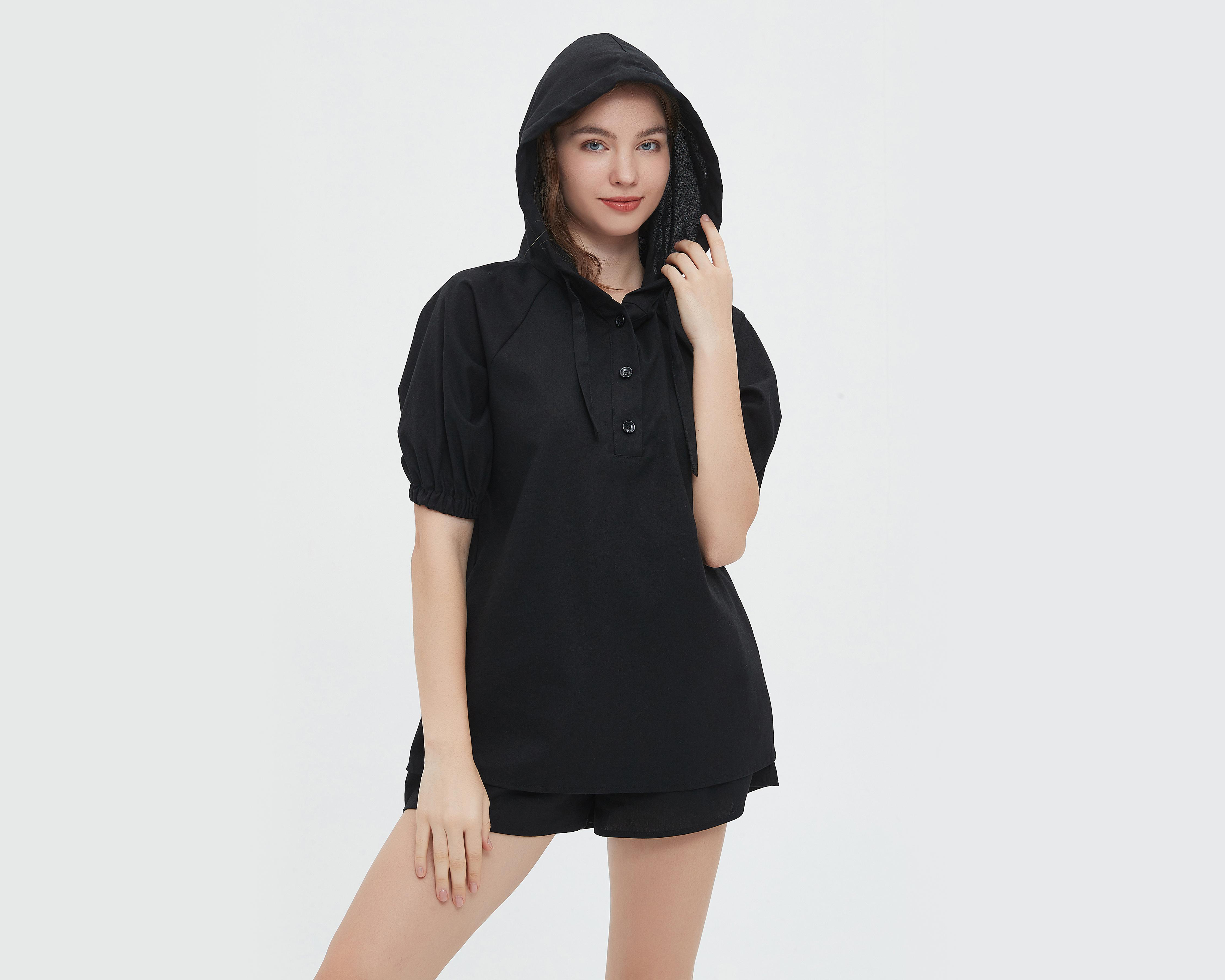 Foto 2 pulgar | Short y Blusa Sahara Casual con Gorro