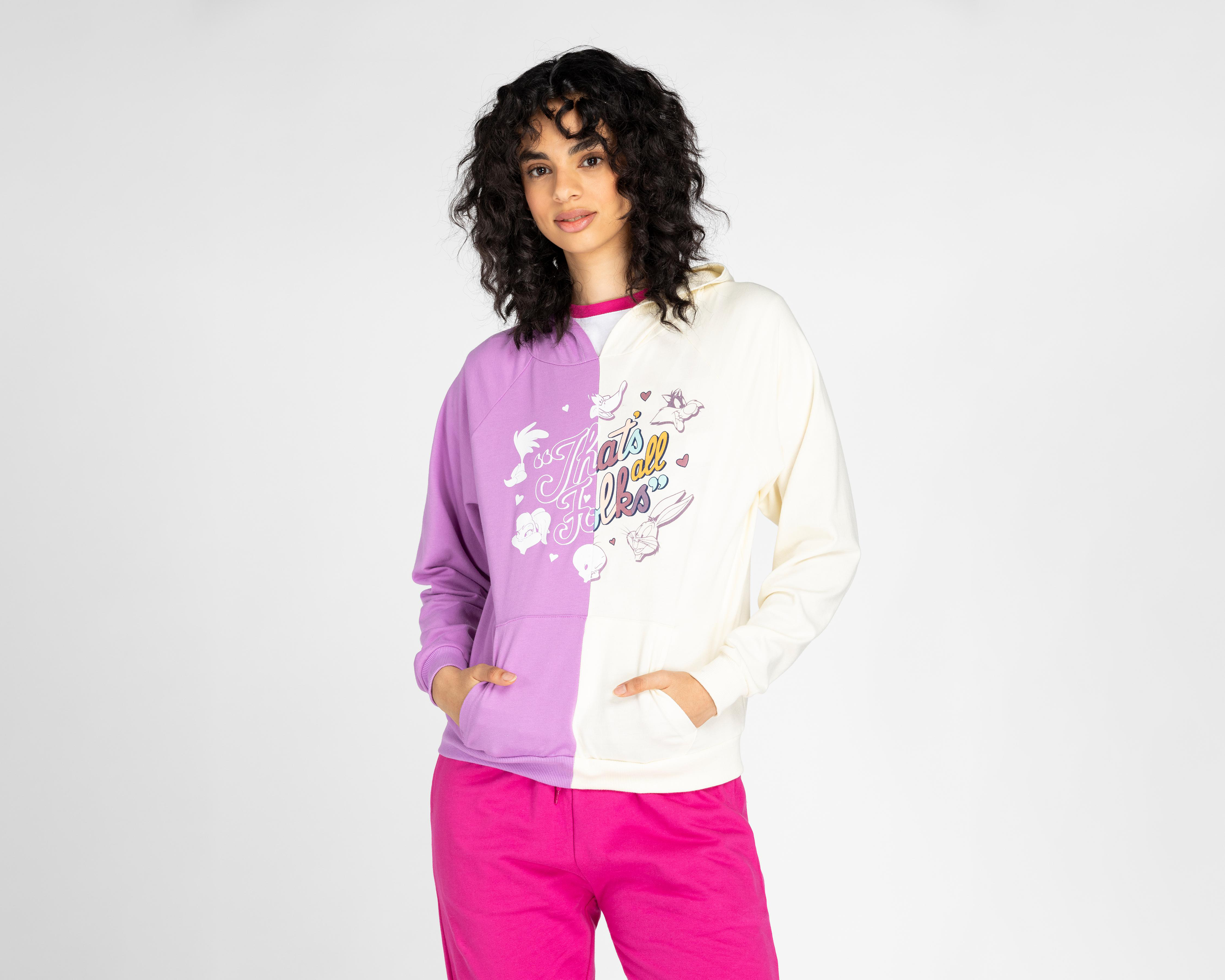 Foto 1 | Sudadera Looney Tunes con Capucha y Bolsa Delantera