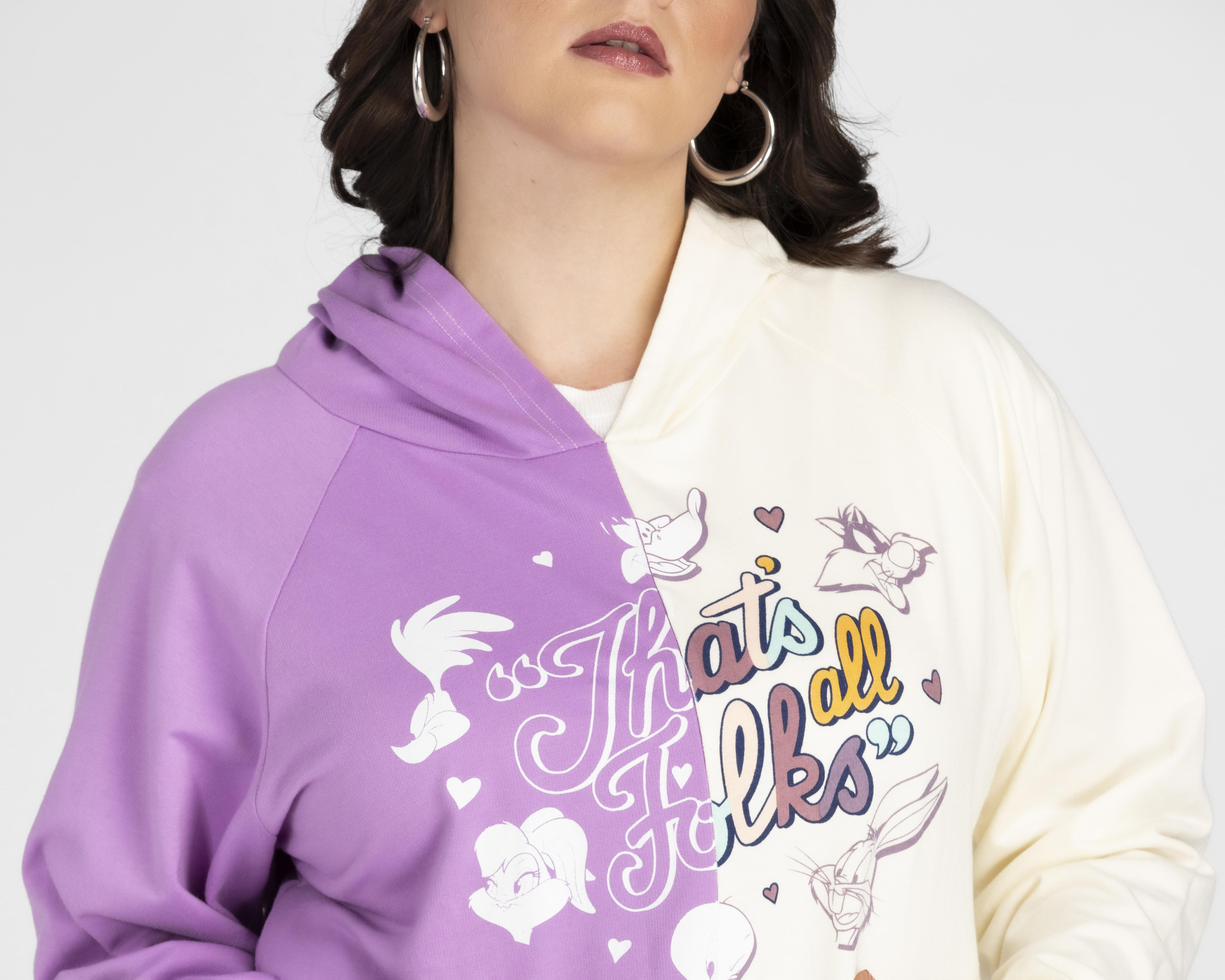 Foto 3 | Sudadera Looney Tunes con Capucha y Bolsa Delantera