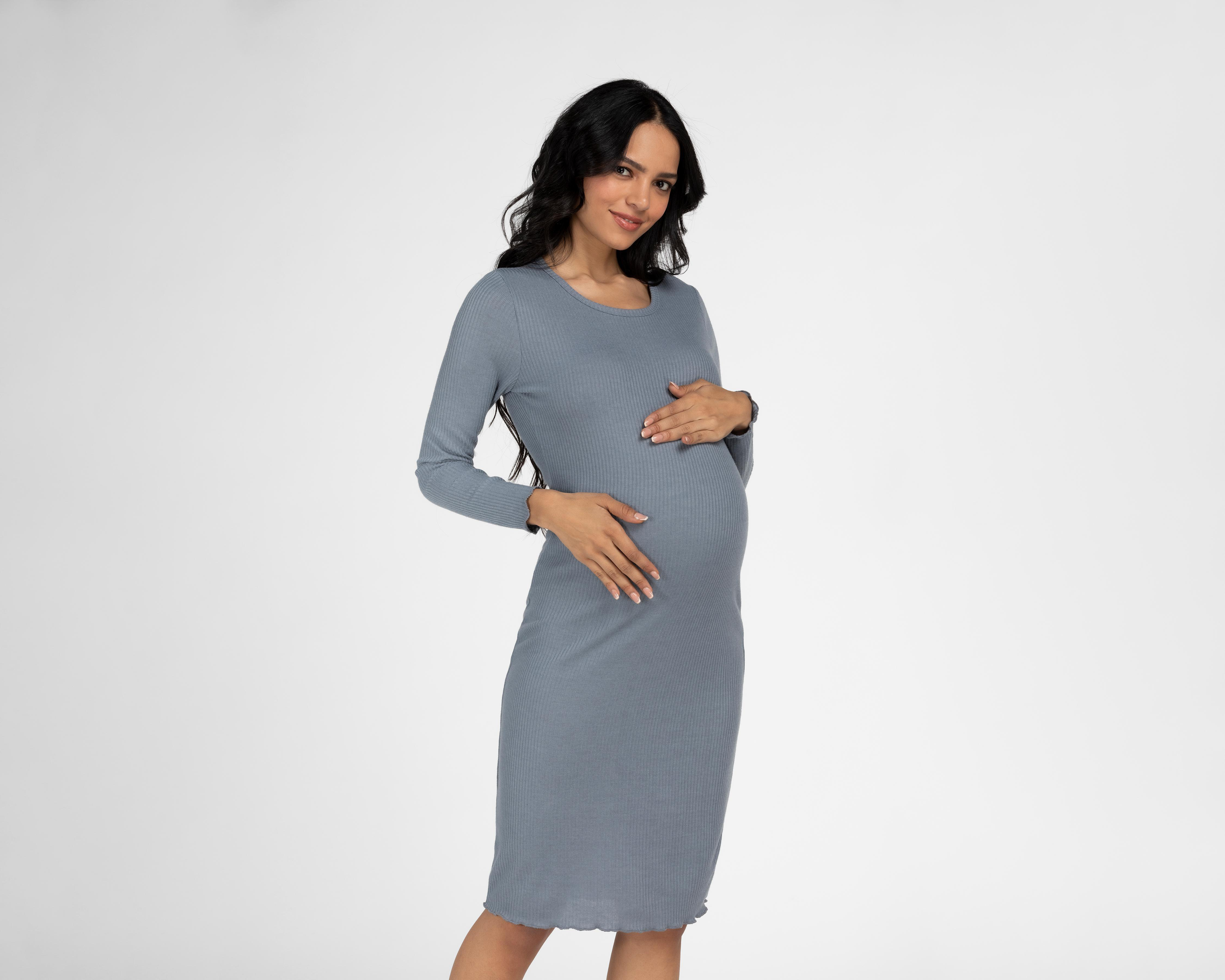 Foto 5 pulgar | Vestido de Maternidad Mamá Bella Manga Larga