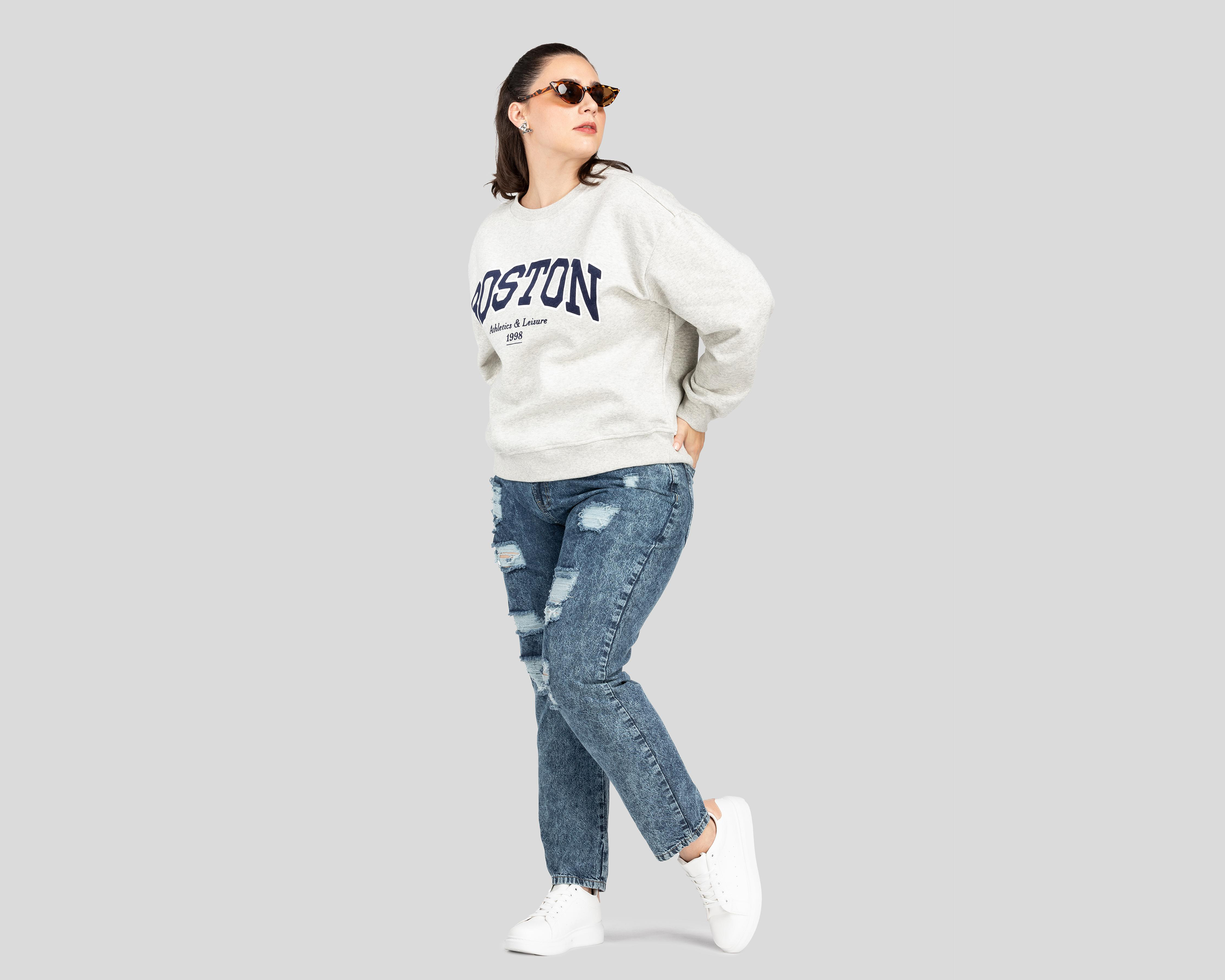 Foto 6 pulgar | Sudadera Refill Gris con Estampado