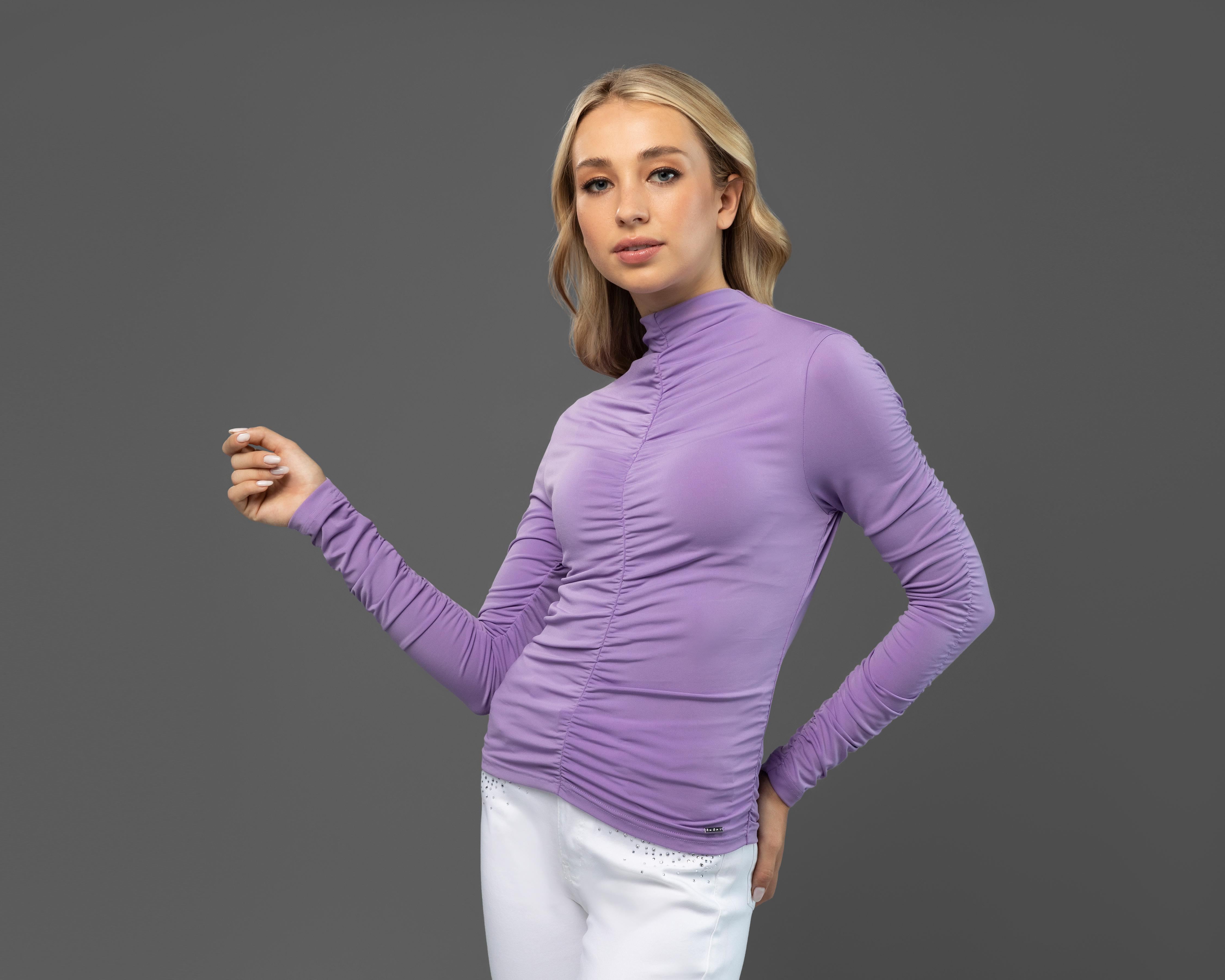 Foto 3 pulgar | Playera Bebe Lila con Zurcido