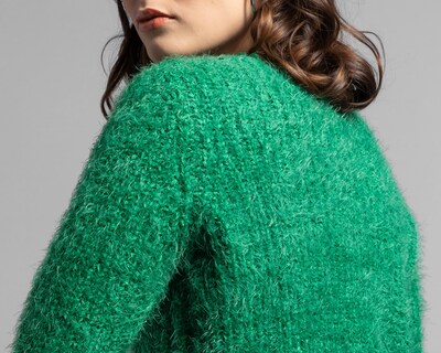 Foto 5 | Suéter Thinner Verde con Peluche