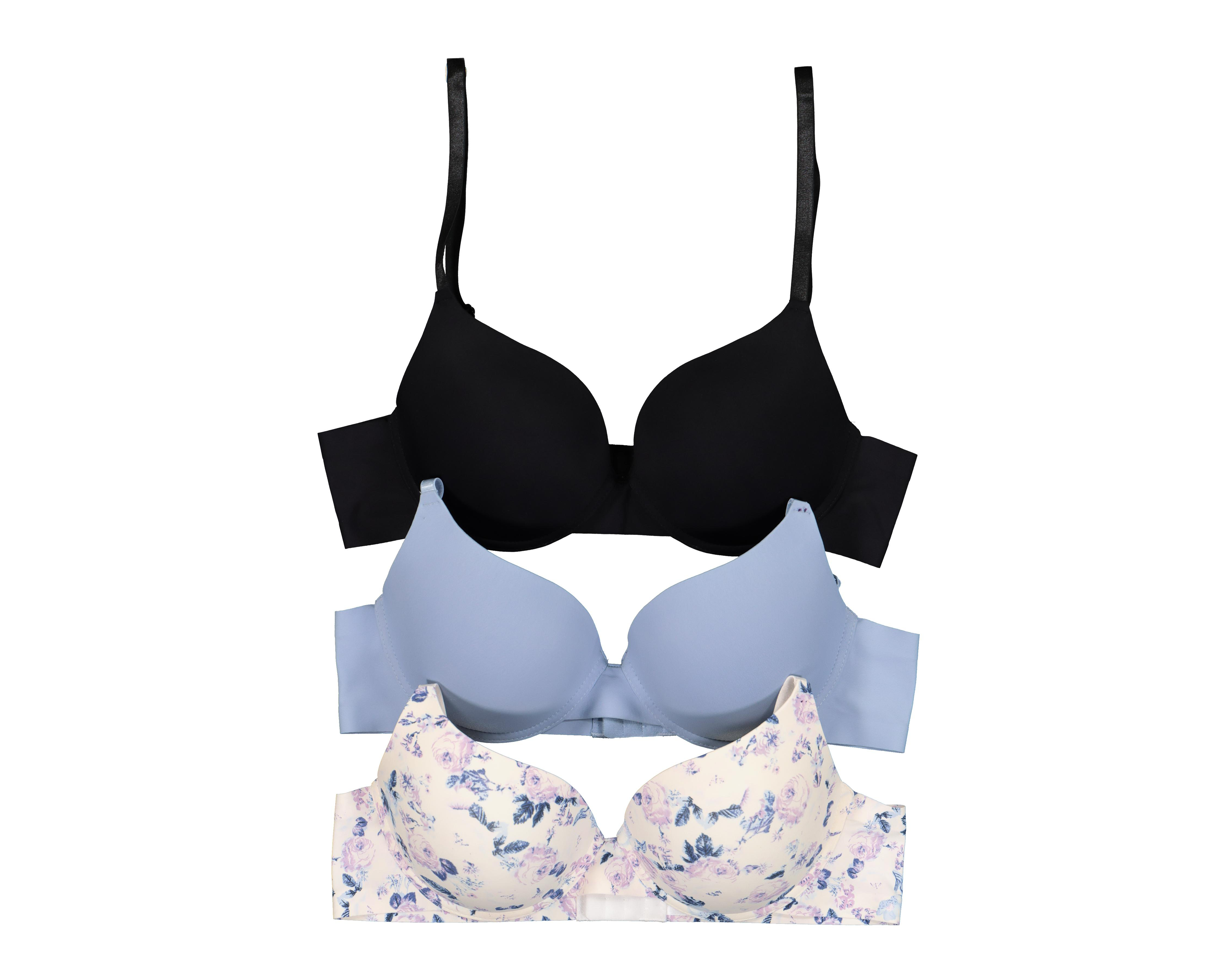Foto 1 | Brasier con Varilla Eva tu Estilo Íntimo Media Copa para Mujer 3 Pack