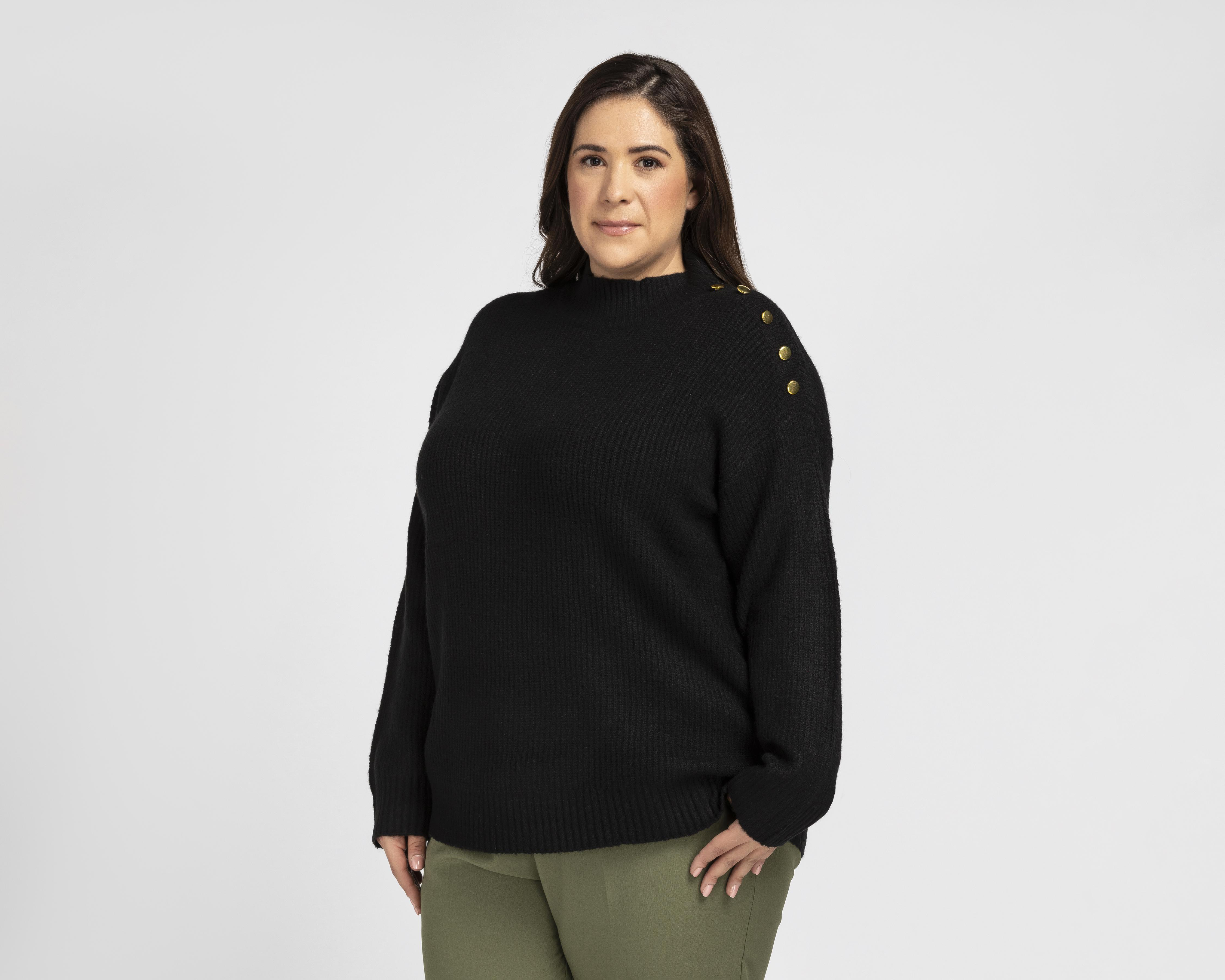 Suéter Sahara Negro Cuello Redondo $249
