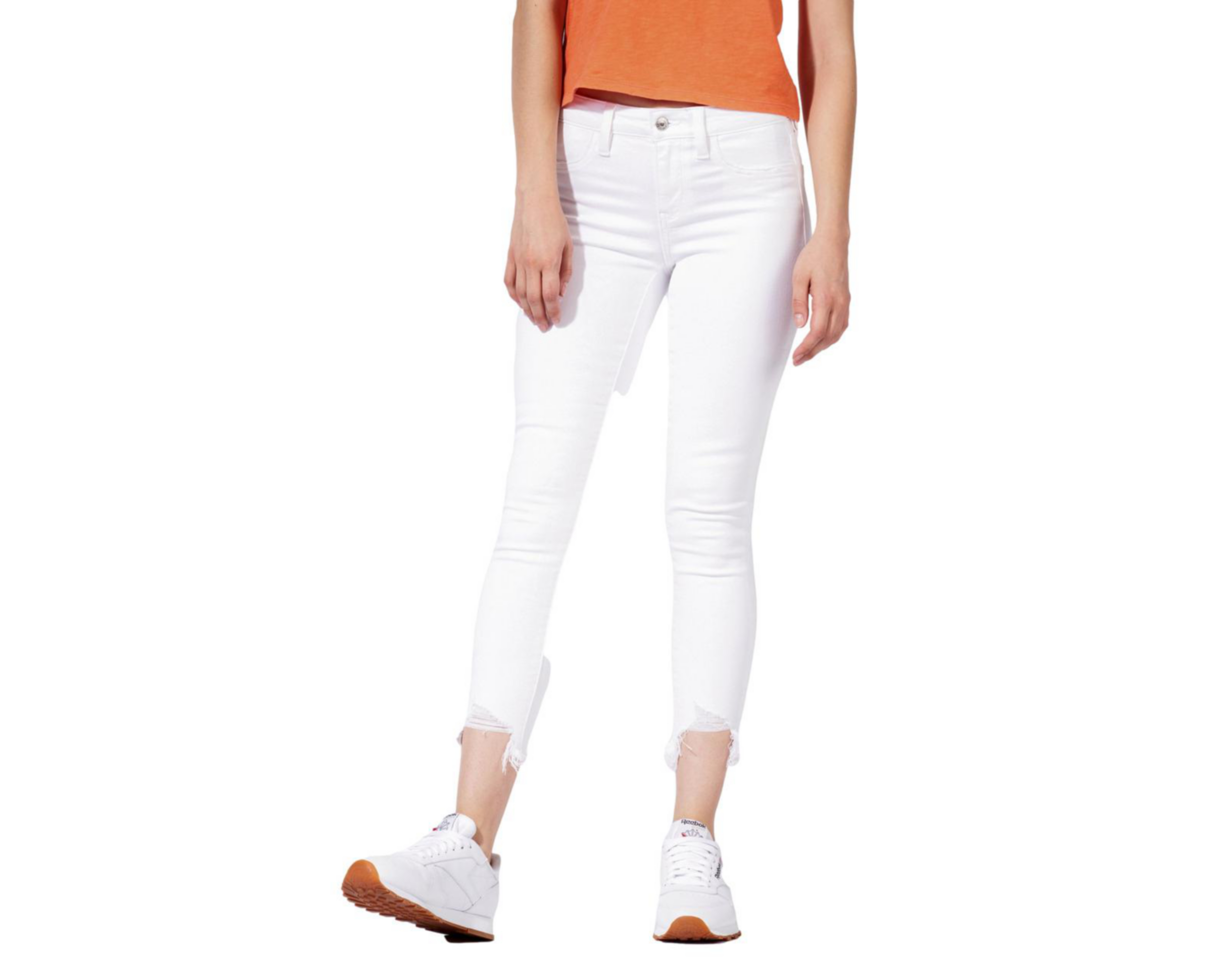 Foto 2 pulgar | Jeans American Eagle Jegging Crop Blanco