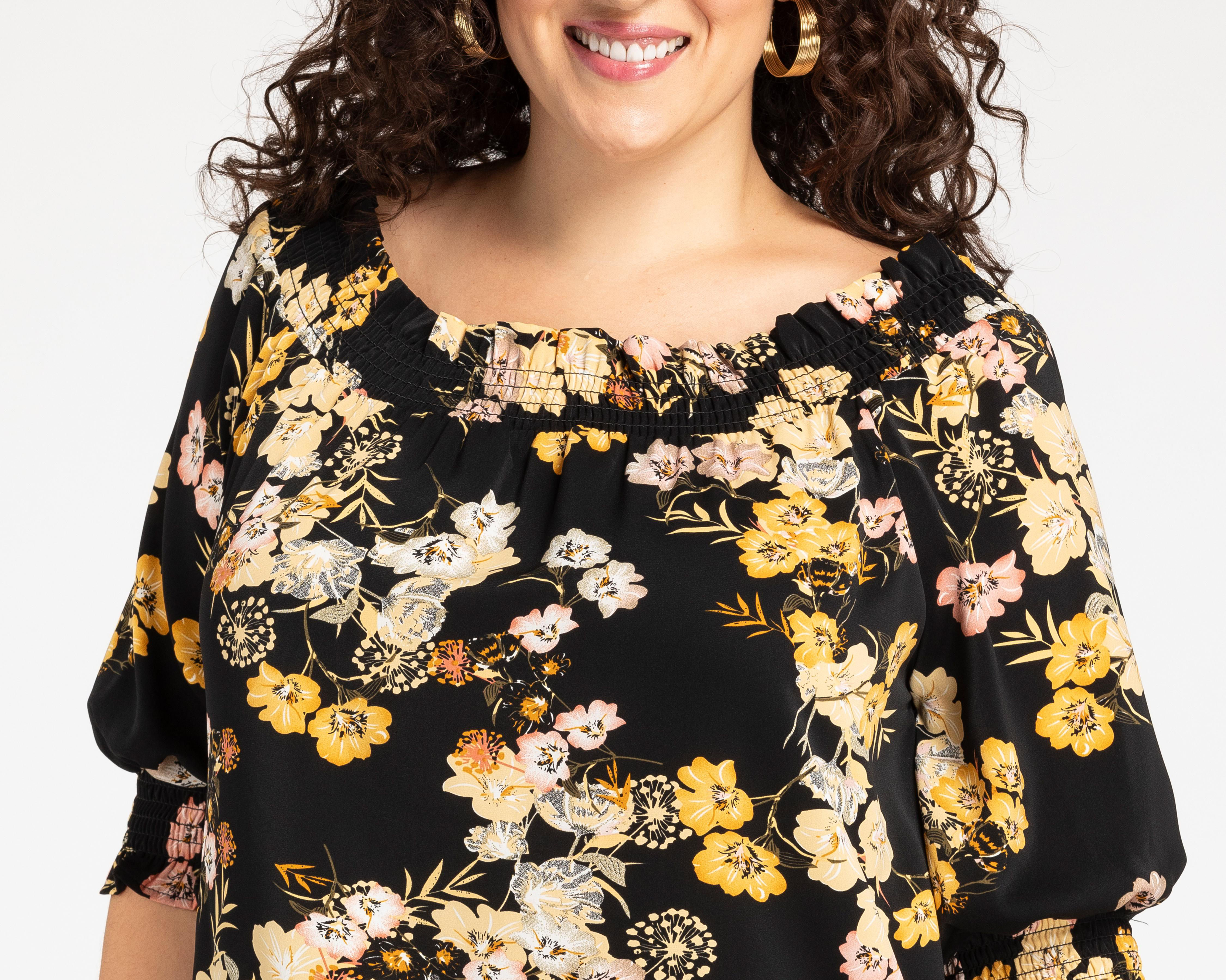 Foto 5 pulgar | Blusa Sahara Manga 3/4 con Cuello Elástico