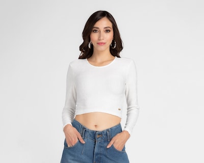 Foto 1 | Blusa Jennifer Lopez Manga Larga Corte Crop