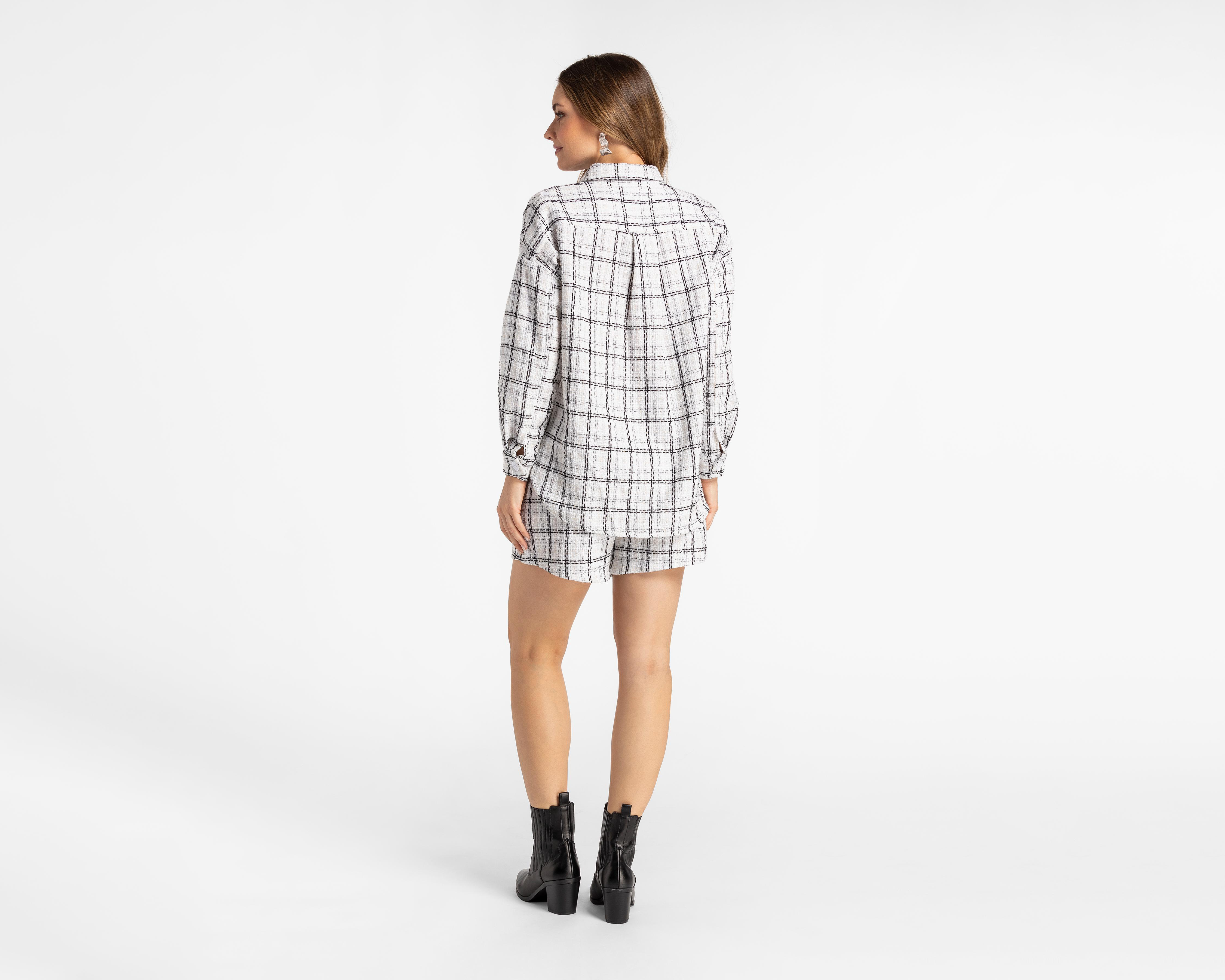 Foto 4 pulgar | Blusa con Short Sahara Manga Larga con Botones