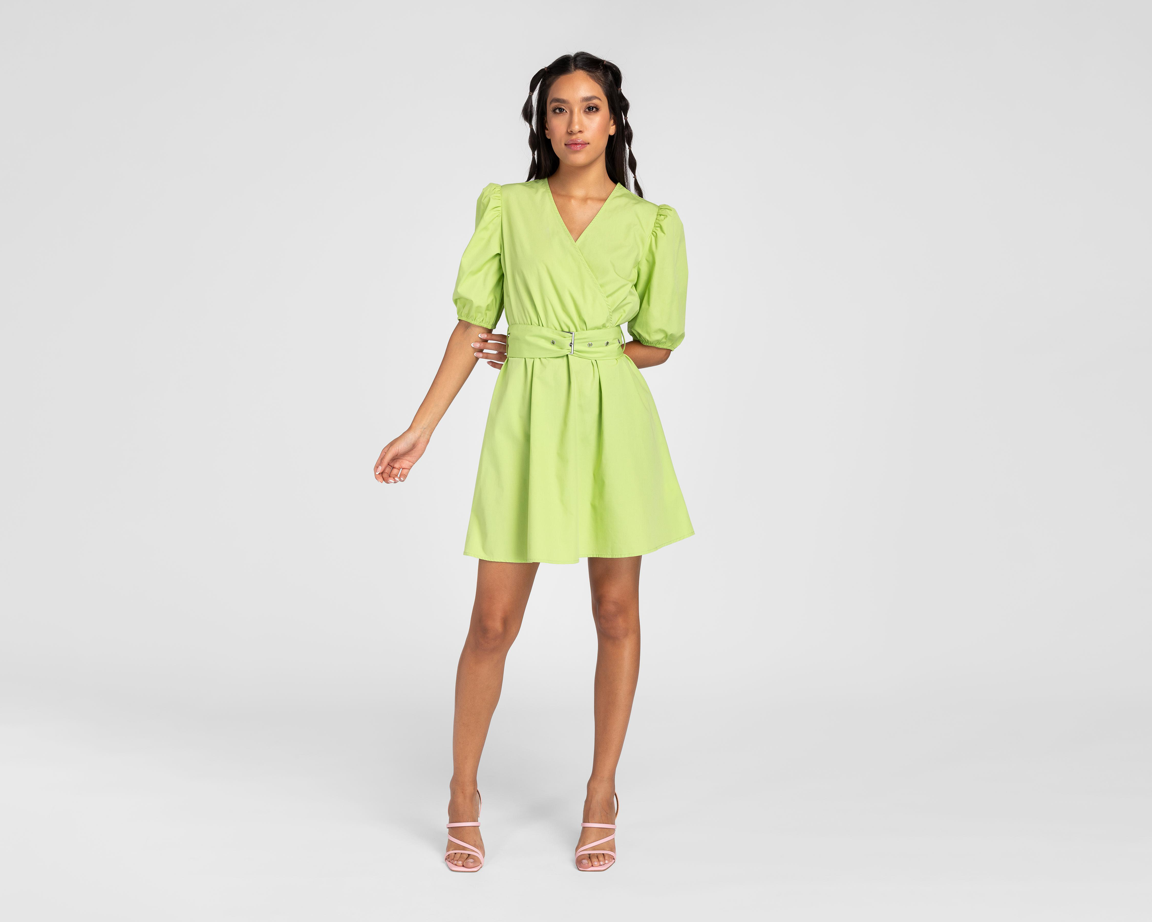 Foto 2 pulgar | Vestido 18 Forever Casual Corto con Mangas Farol