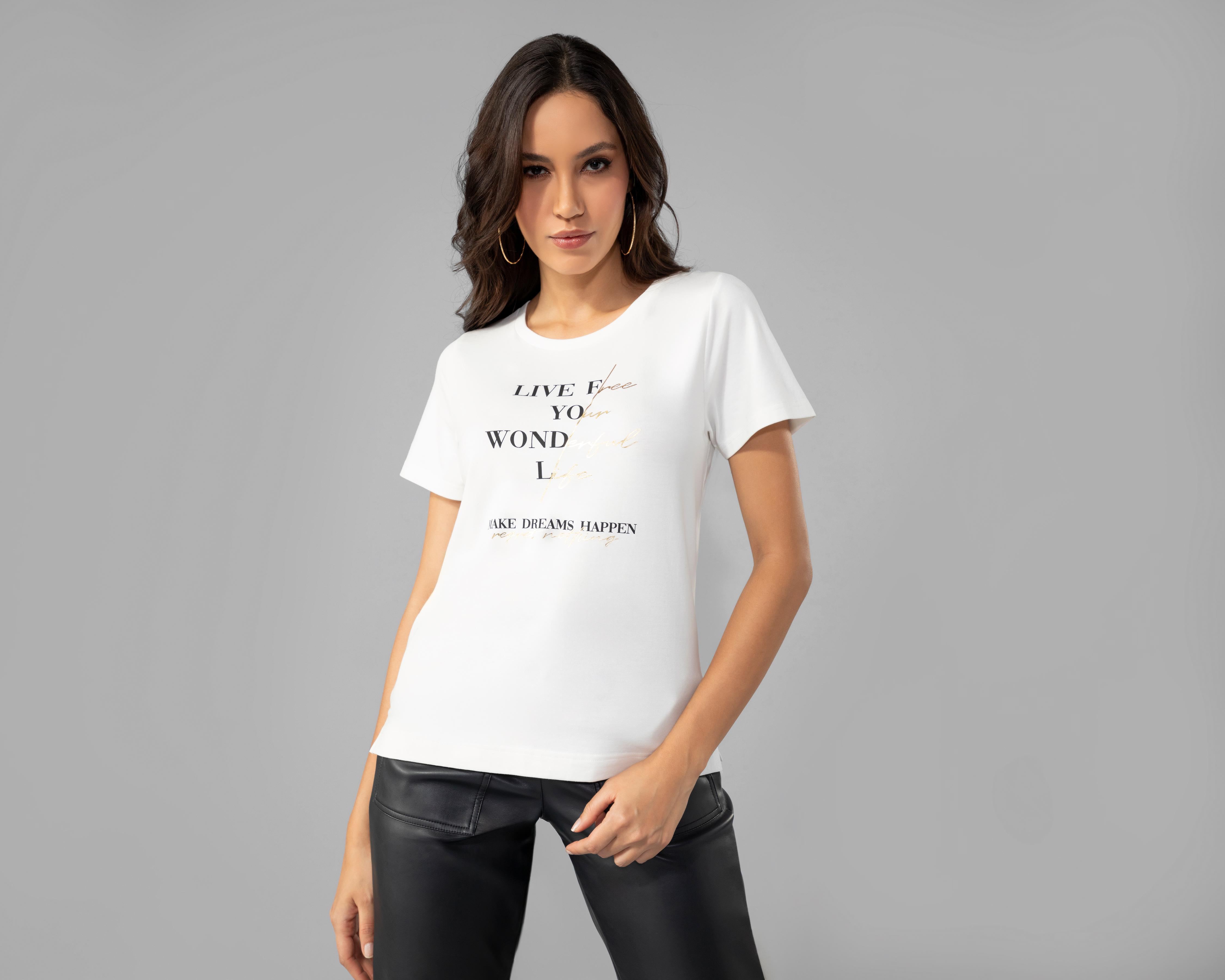 Foto 3 pulgar | Playera Jennifer Lopez Manga Corta con Estampado