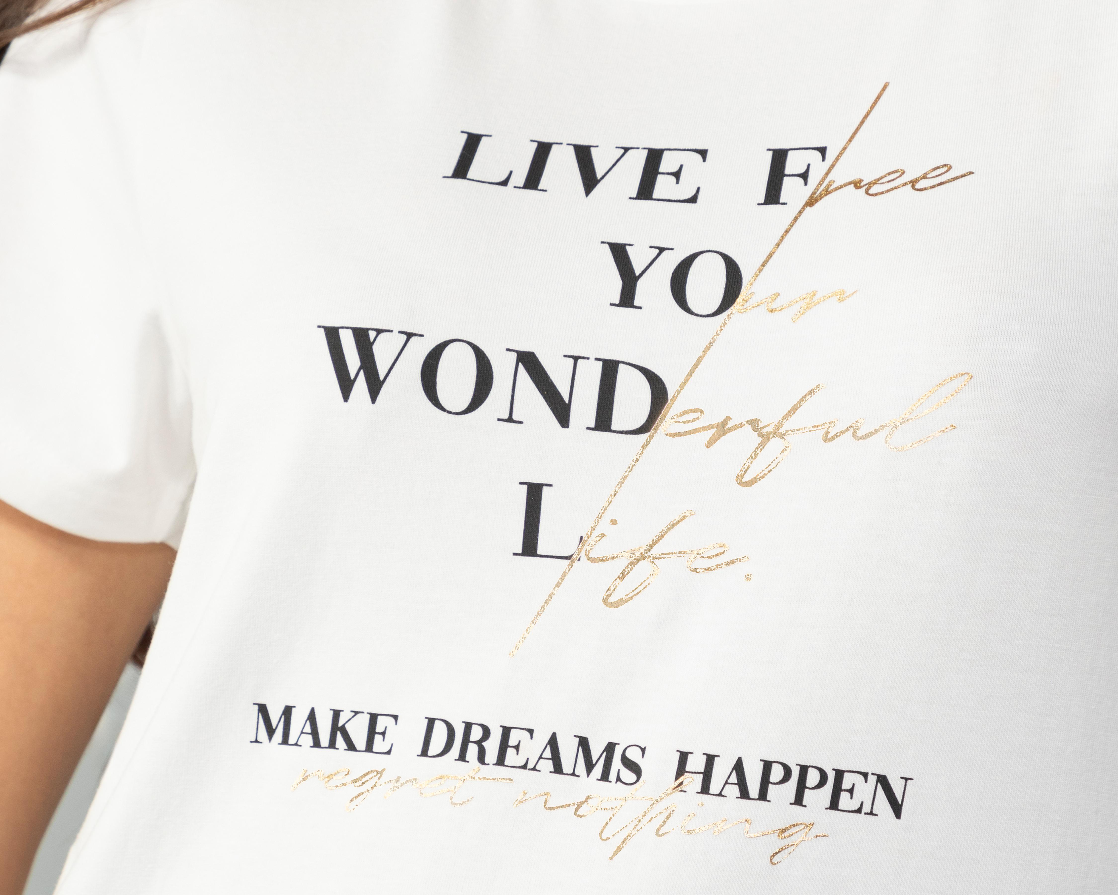 Foto 5 pulgar | Playera Jennifer Lopez Manga Corta con Estampado