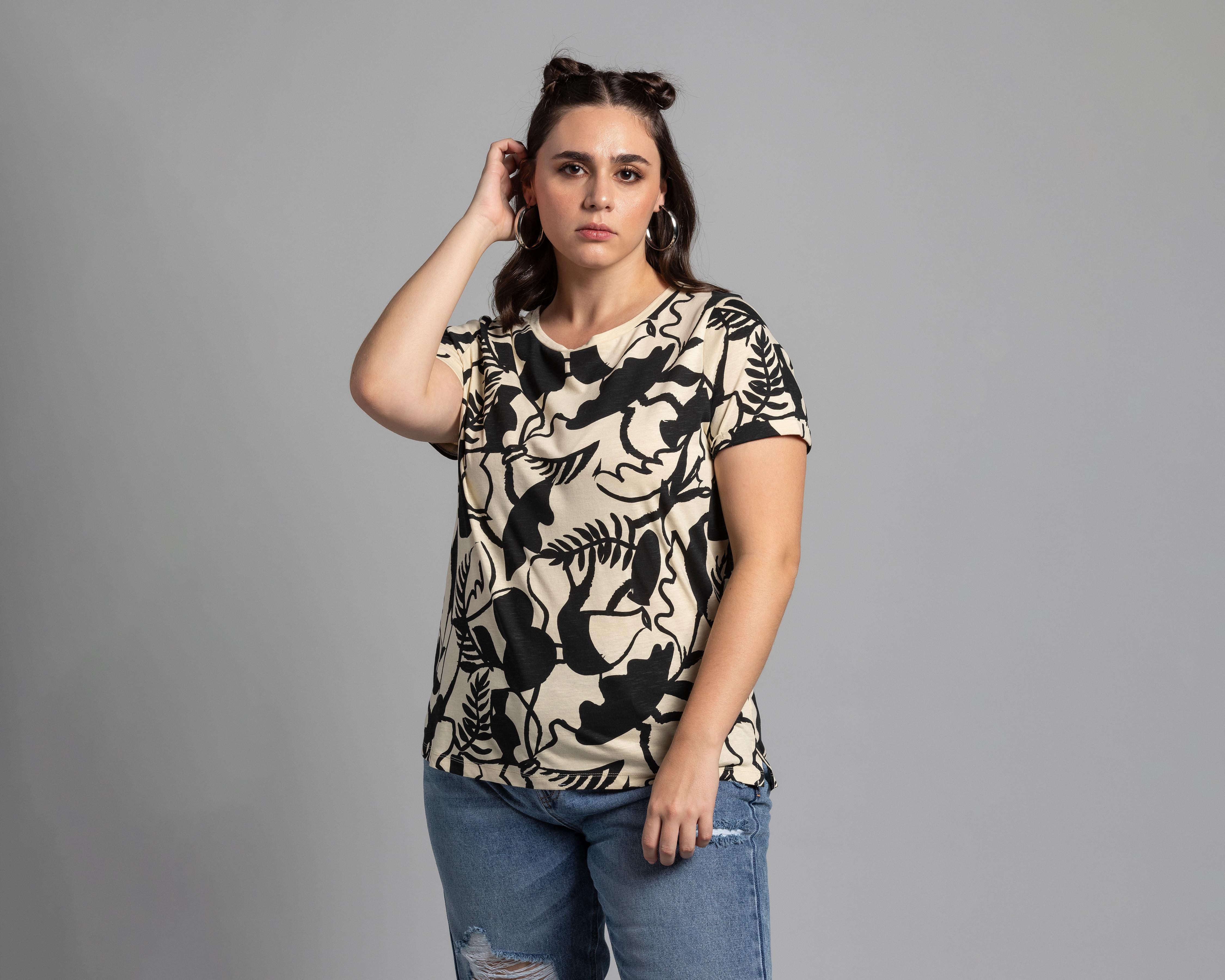 Foto 4 | Playera Thinner Manga Corta Cuello Redondo