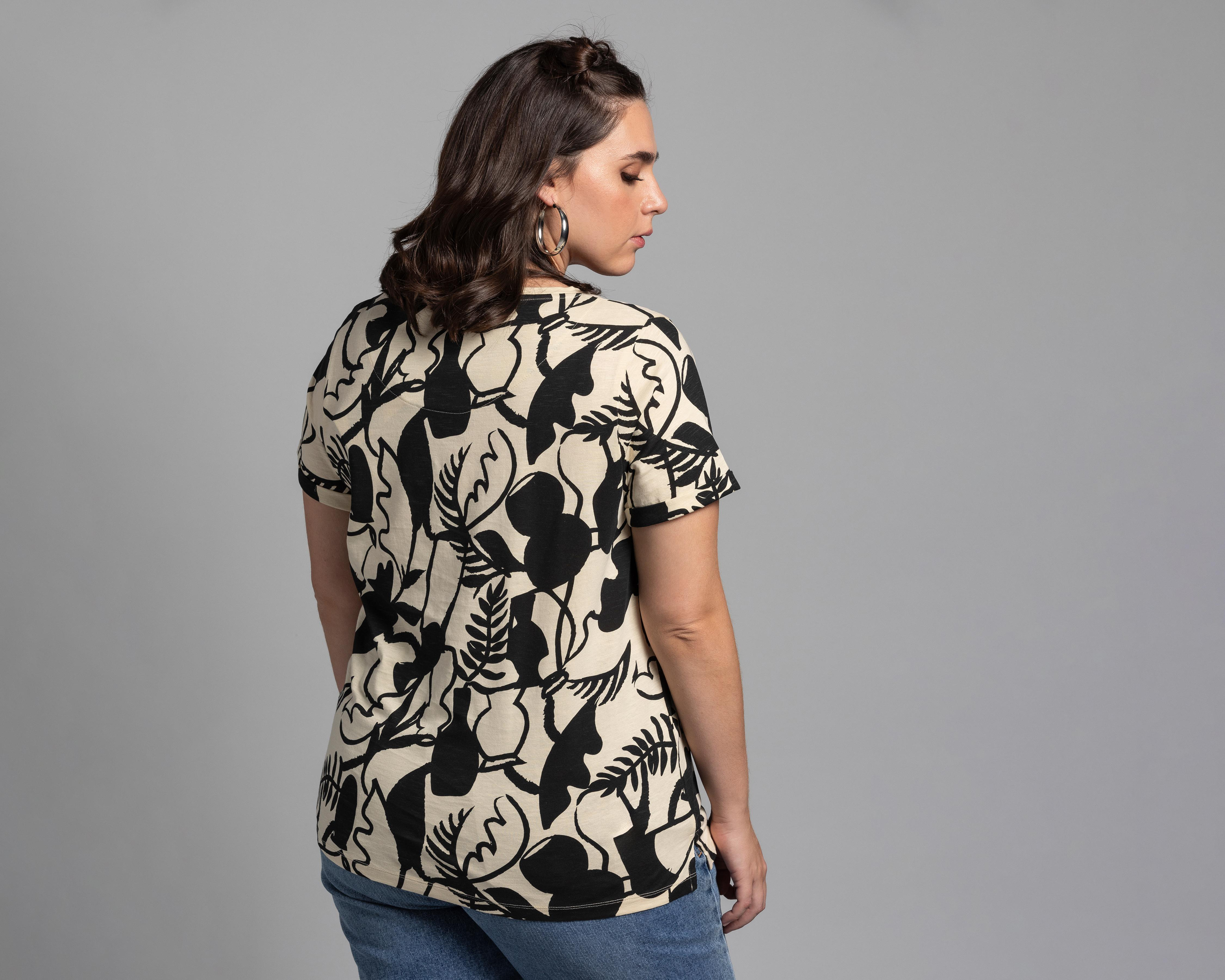 Foto 5 | Playera Thinner Manga Corta Cuello Redondo