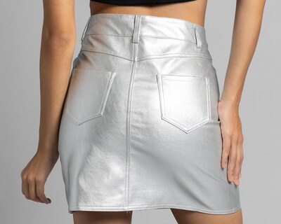 Foto 5 | Falda Corta Thinner Metálica