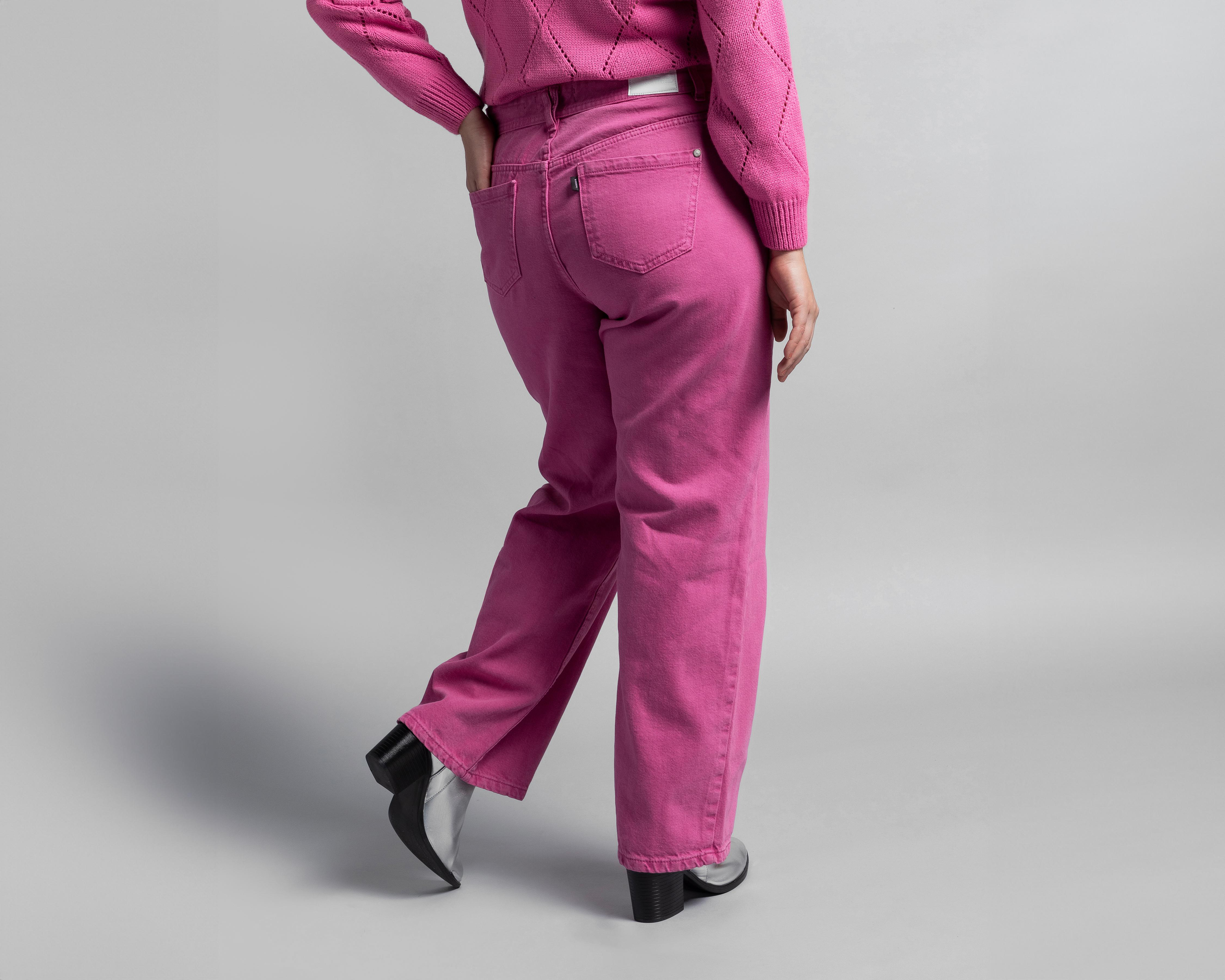 Foto 7 pulgar | Jeans Thinner Flare Rosa