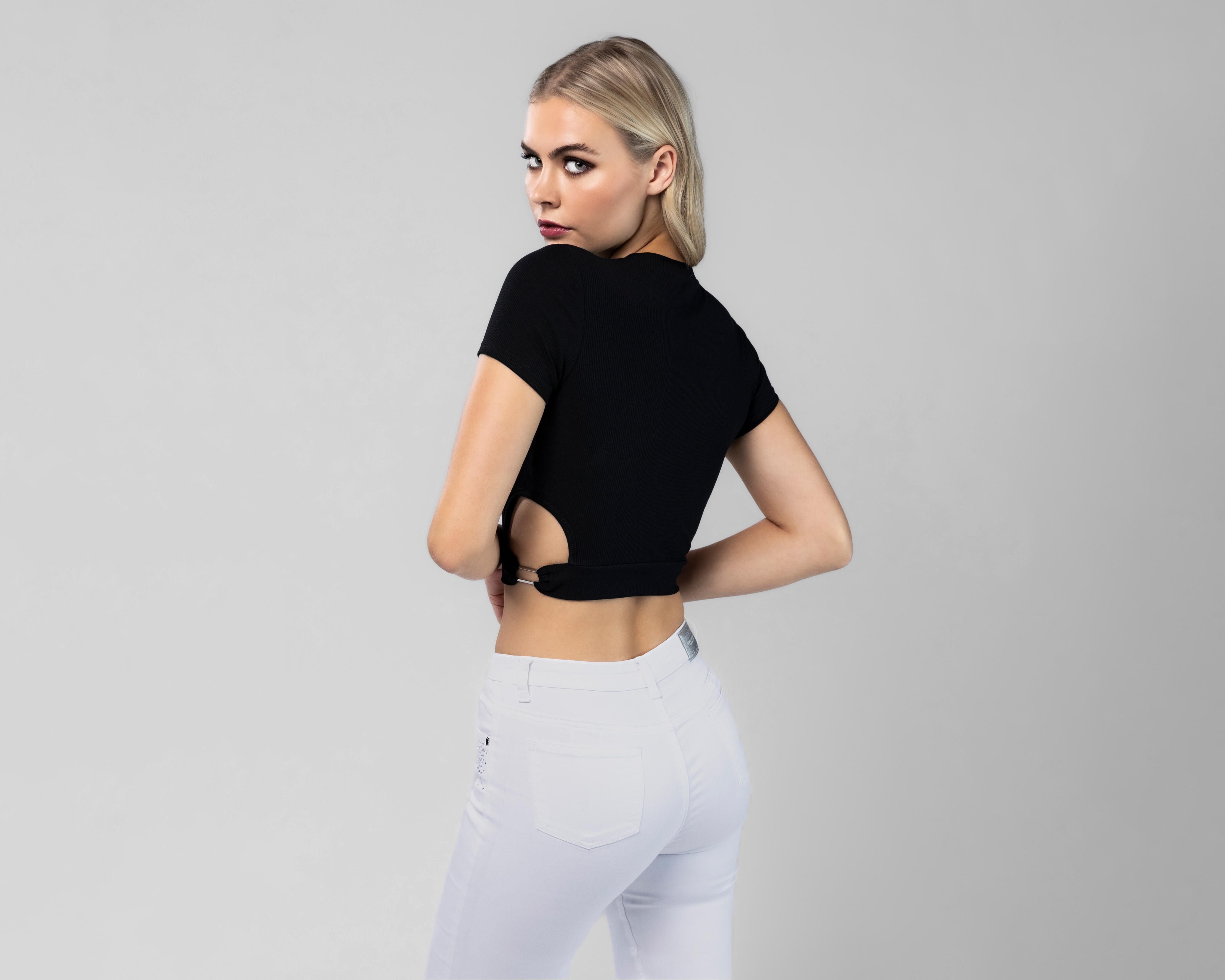 Foto 4 pulgar | Playera Bebe Manga Corta con Pedrería
