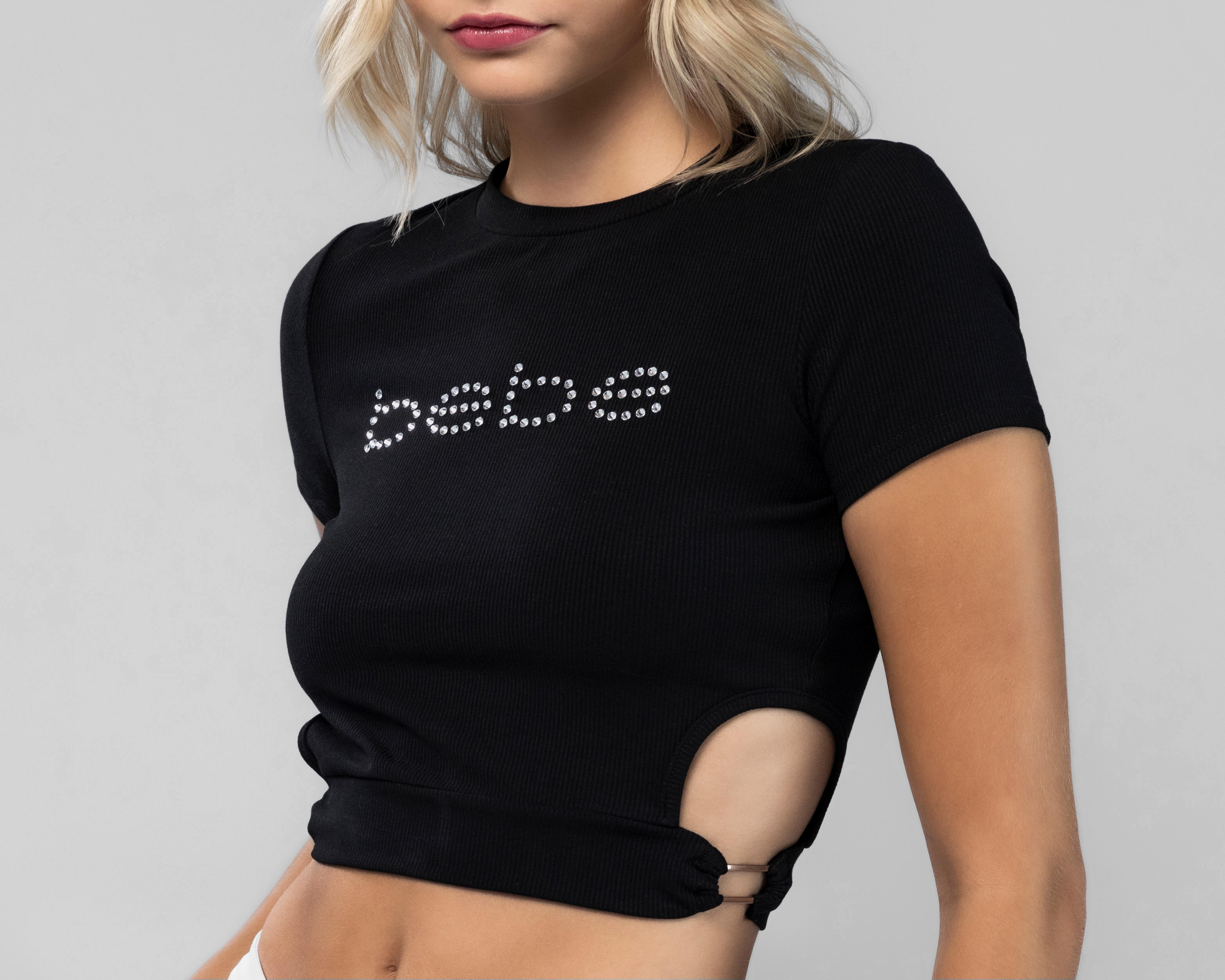 Foto 7 | Playera Bebe Manga Corta con Pedrería