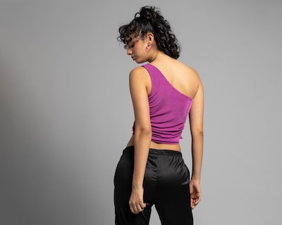 Foto 3 | Crop Top Thinner Rosa Fucsia Hombro Descubierto