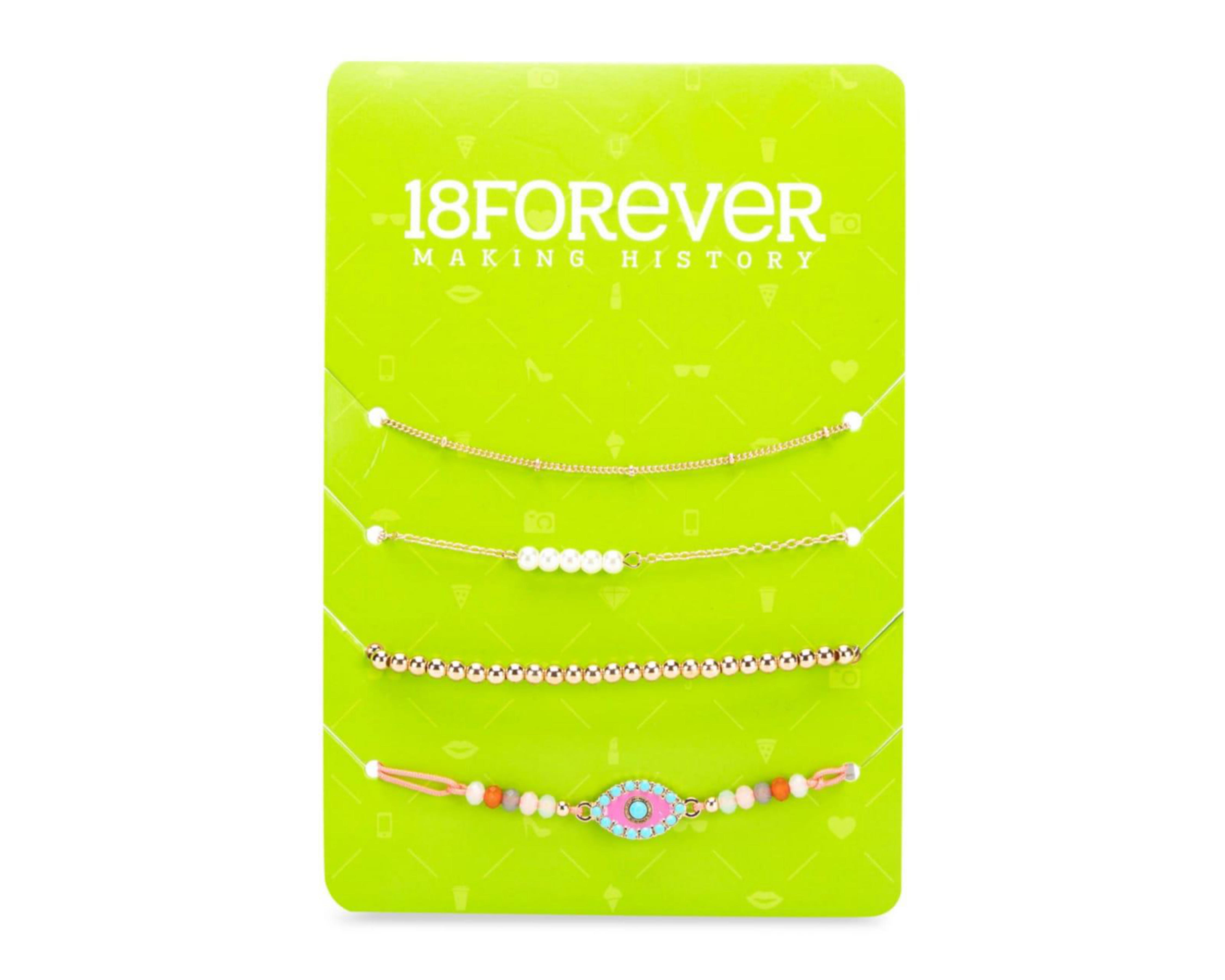 Pulseras 18 Forever Multicolor 4 Piezas $59