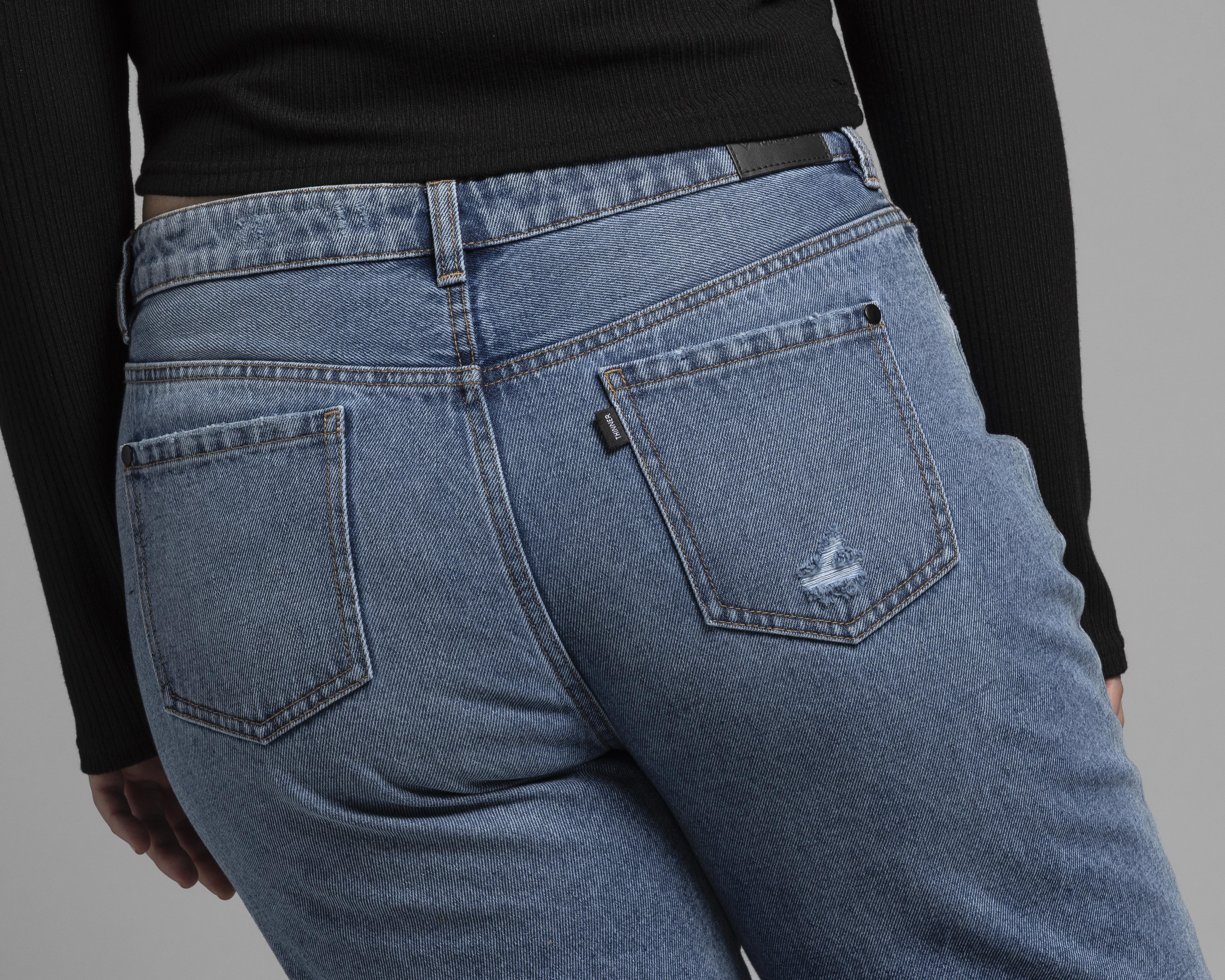 Foto 5 | Jeans Straight Thinner para Mujer