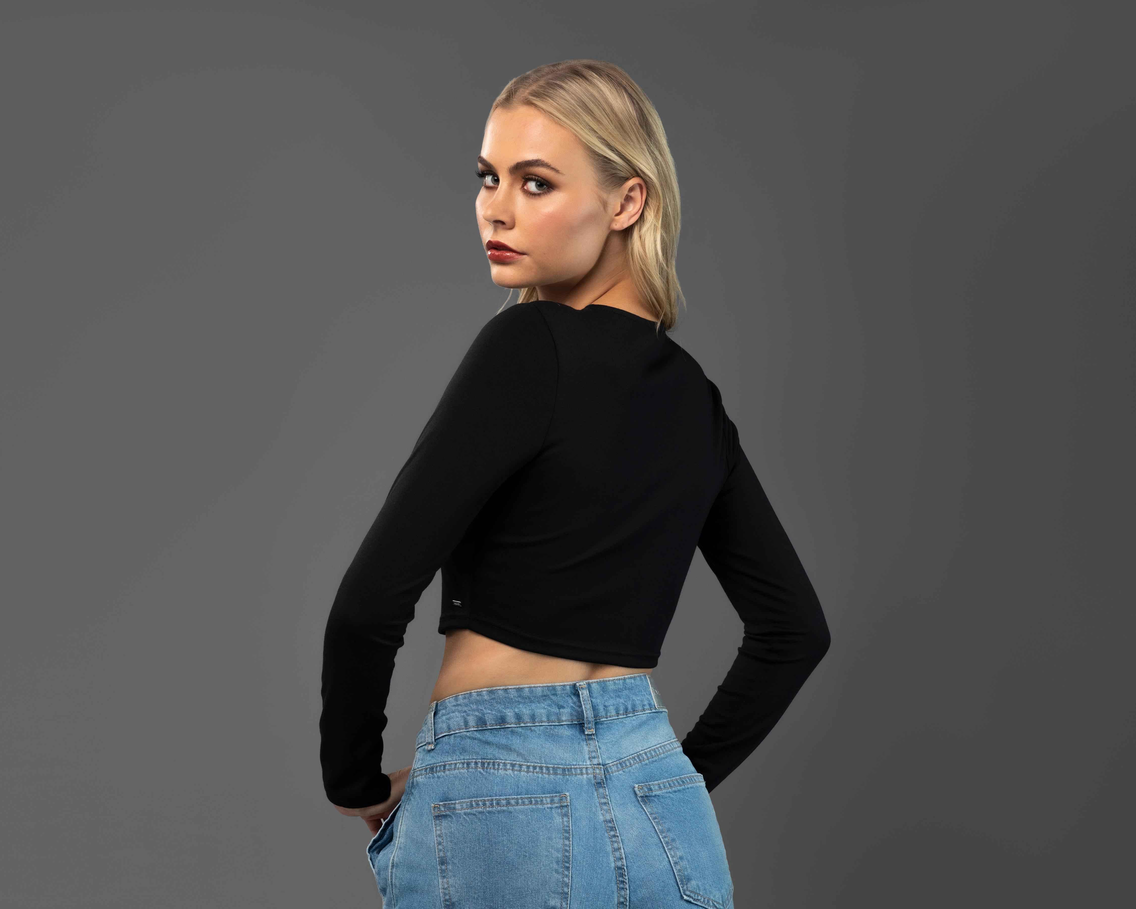 Foto 4 pulgar | Blusa Bebe Manga Larga con Tira de Pedrería