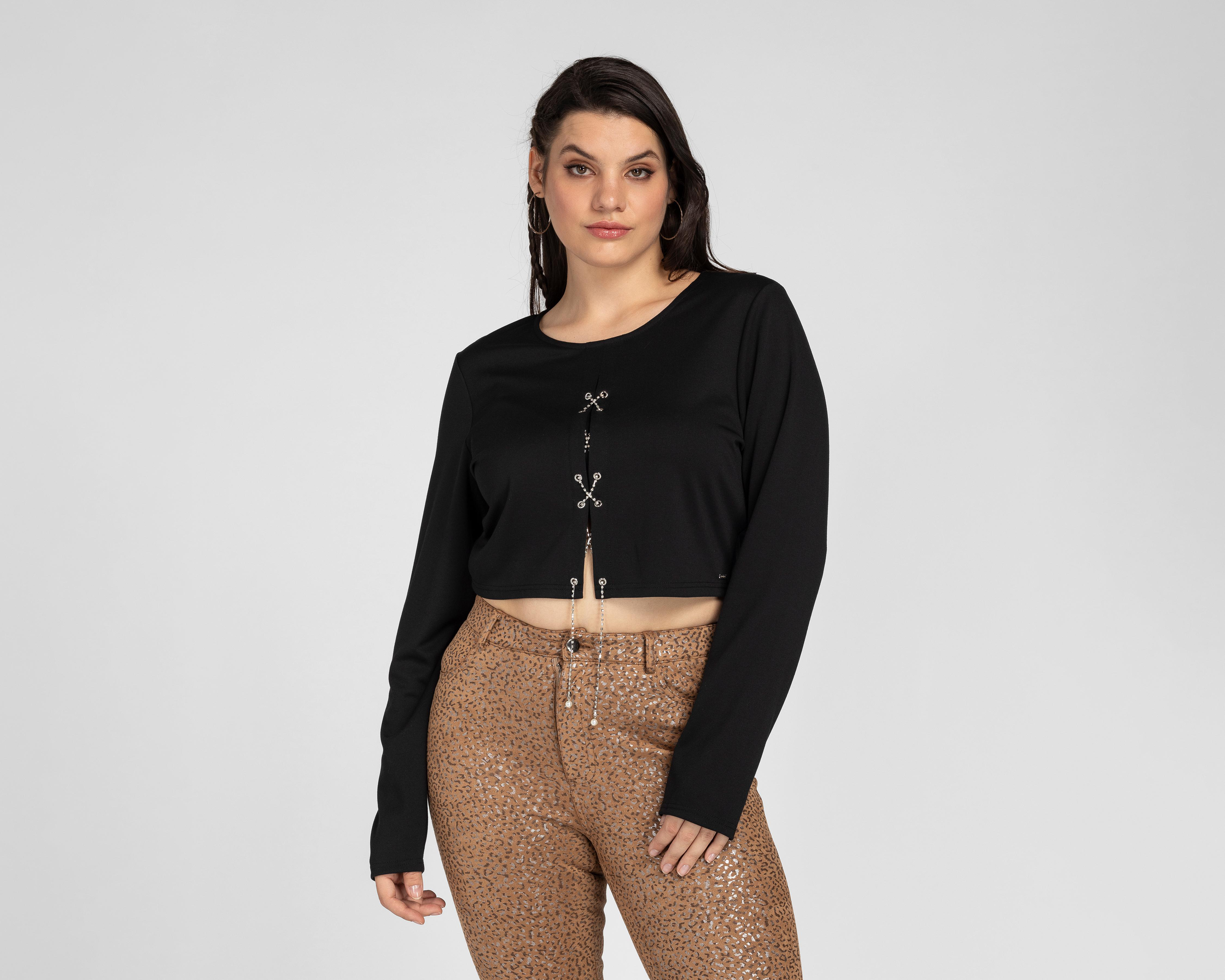 Foto 5 pulgar | Blusa Bebe Manga Larga con Tira de Pedrería