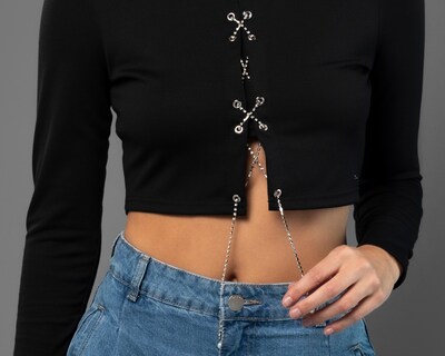 Foto 7 | Blusa Bebe Manga Larga con Tira de Pedrería