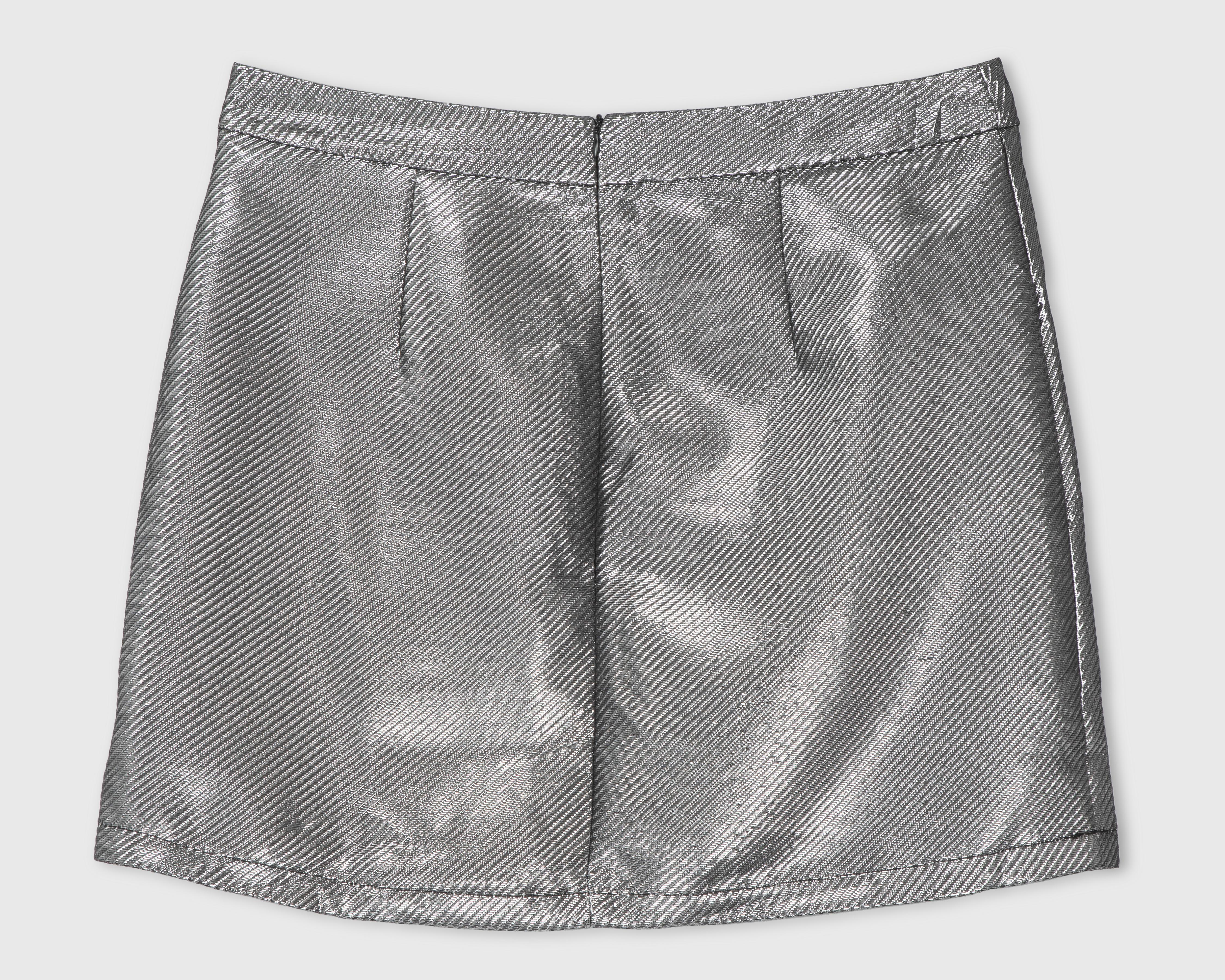 Foto 2 | Falda Corta Thinner Plateada