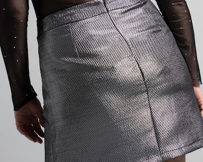 Foto 5 | Falda Corta Thinner Plateada