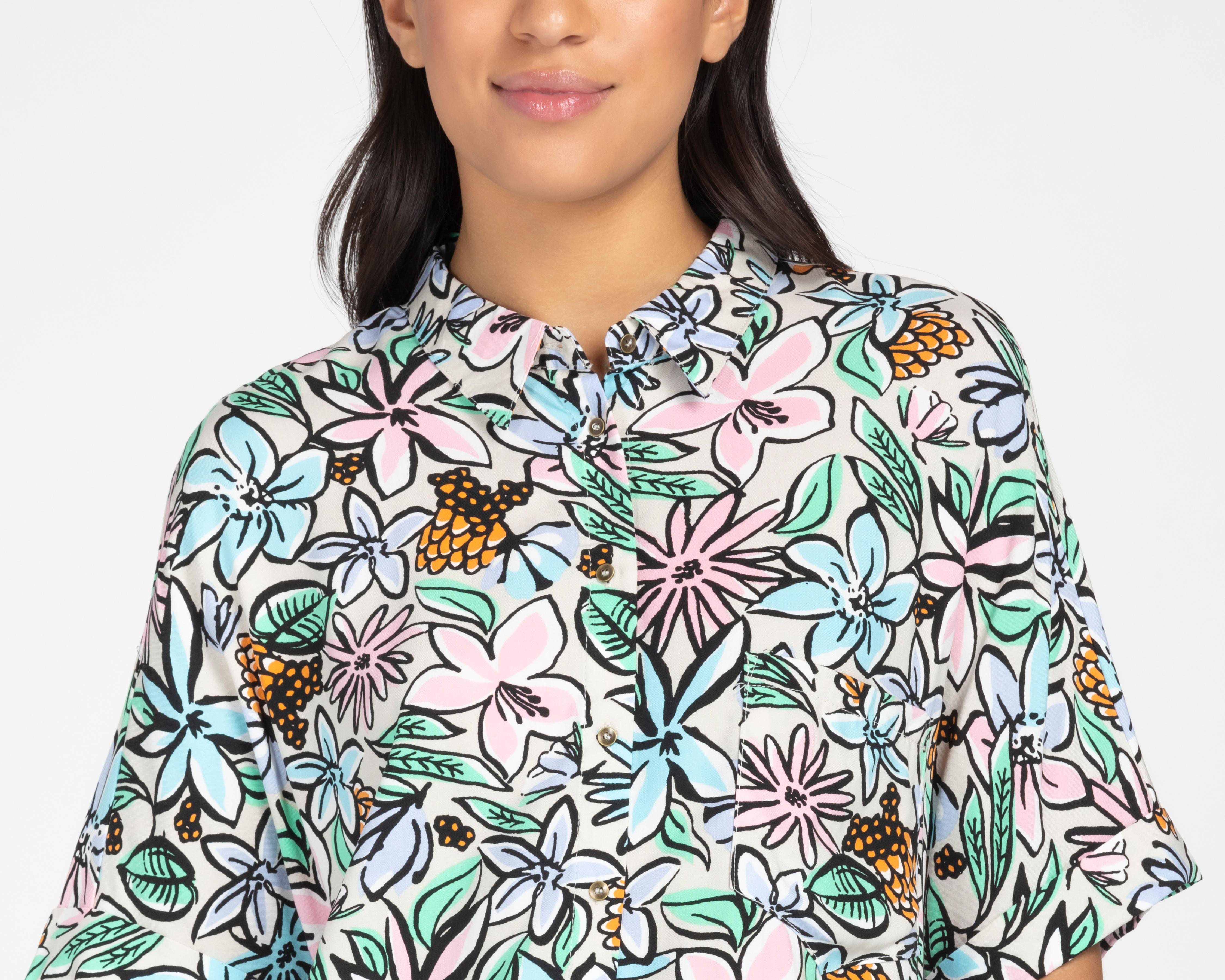 Foto 4 | Blusa 18 Forever Manga Corta Floreada