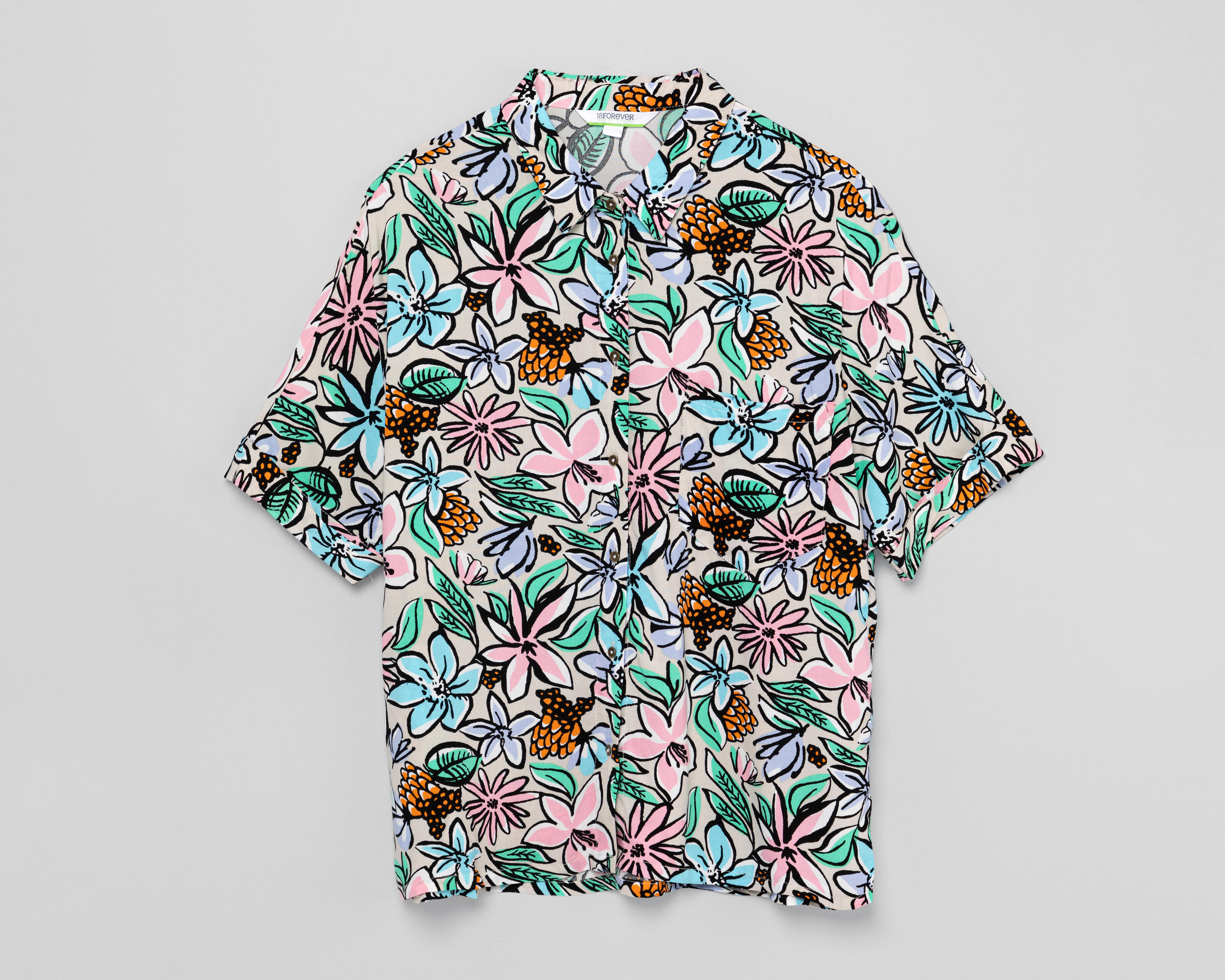 Foto 5 | Blusa 18 Forever Manga Corta Floreada