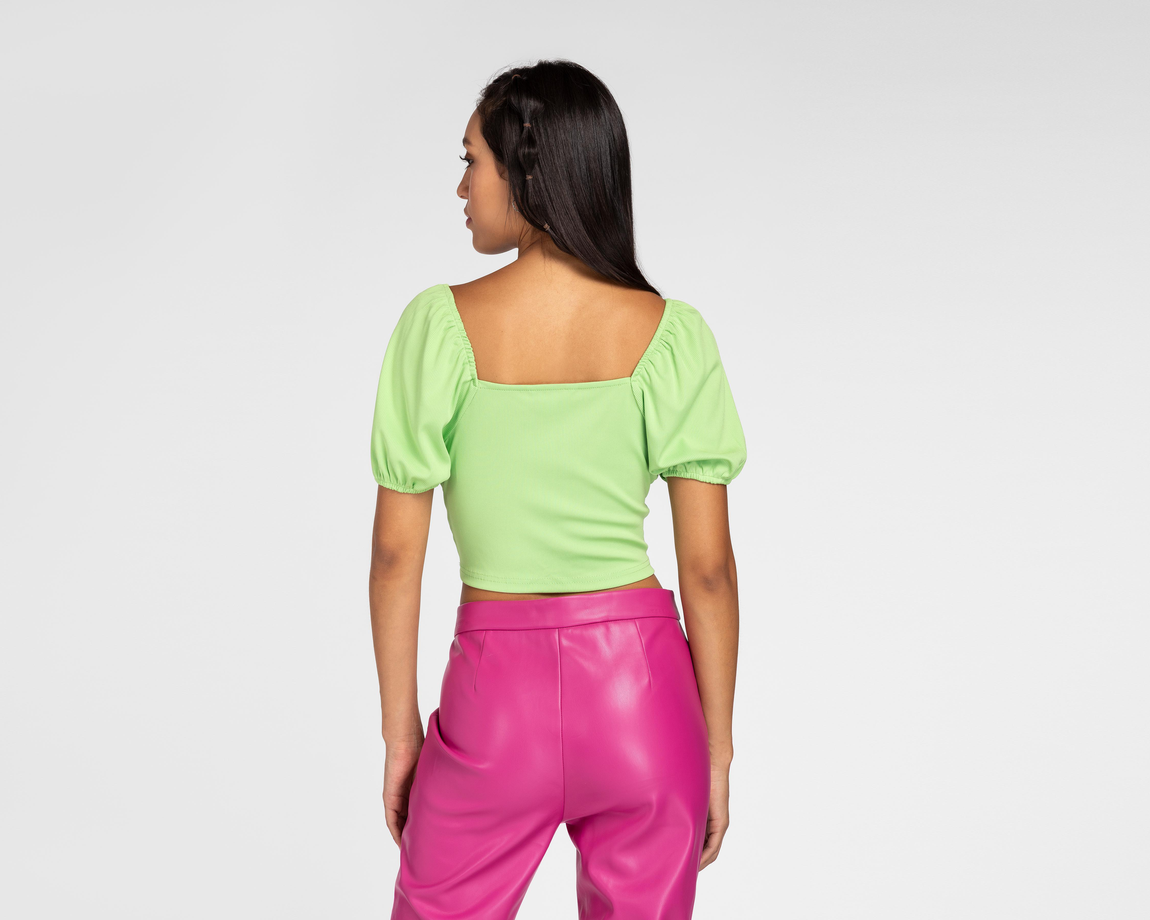 Foto 4 pulgar | Blusa 18 Forever Verde con Abertura