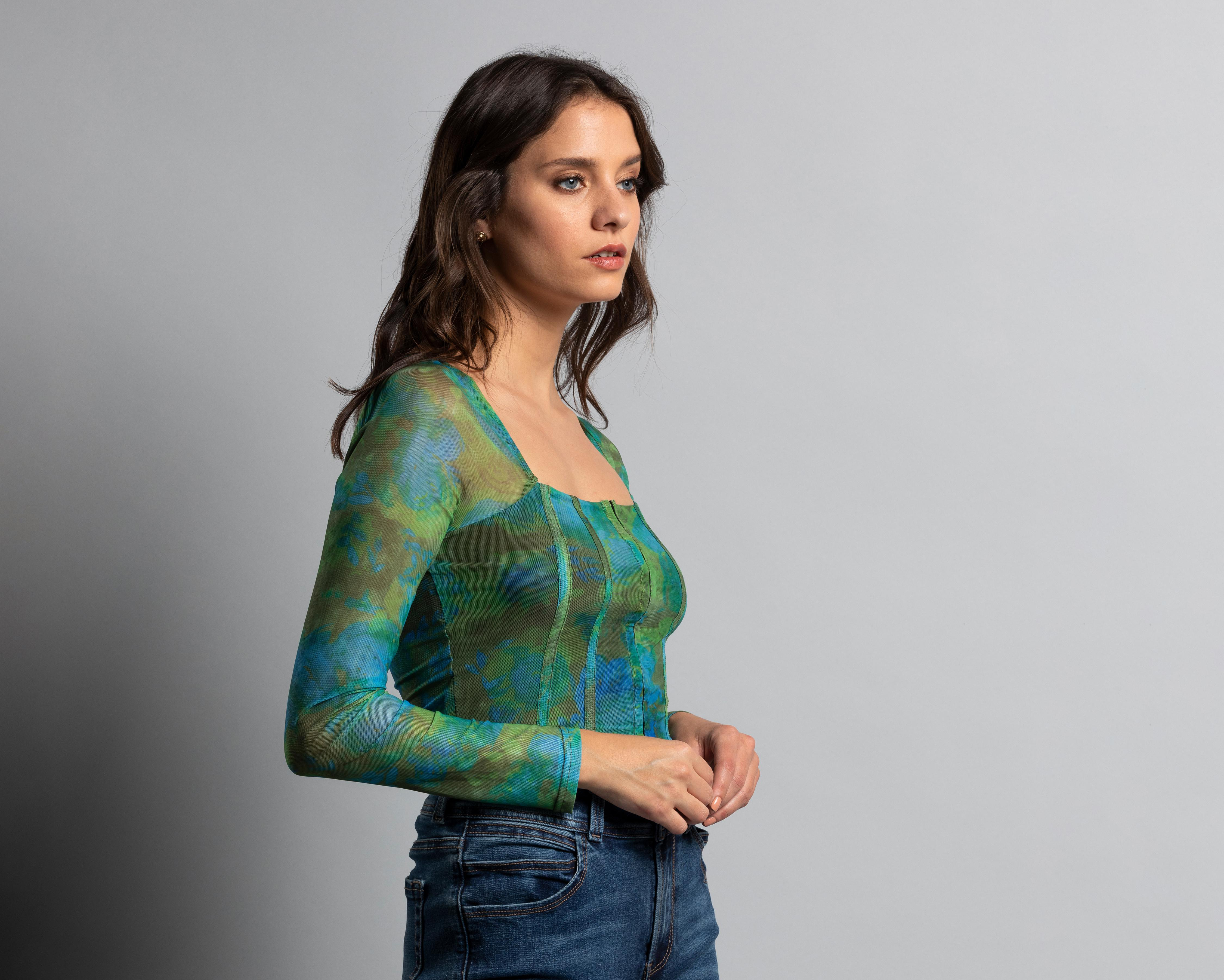 Foto 1 | Blusa Thinner Manga Larga con Mesh